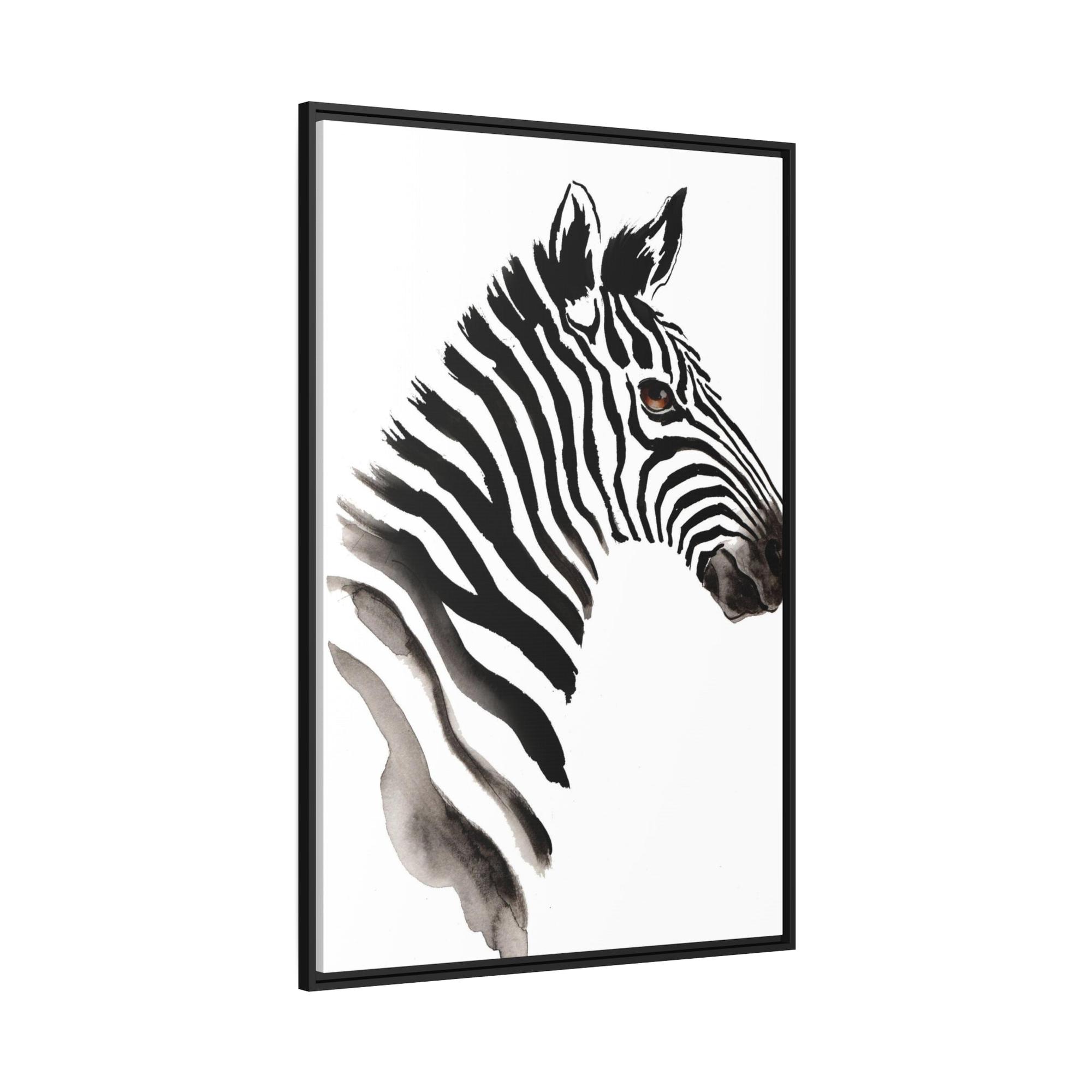 Zebras African Beauty: Framed Canvas Print of a Stunning Zebra