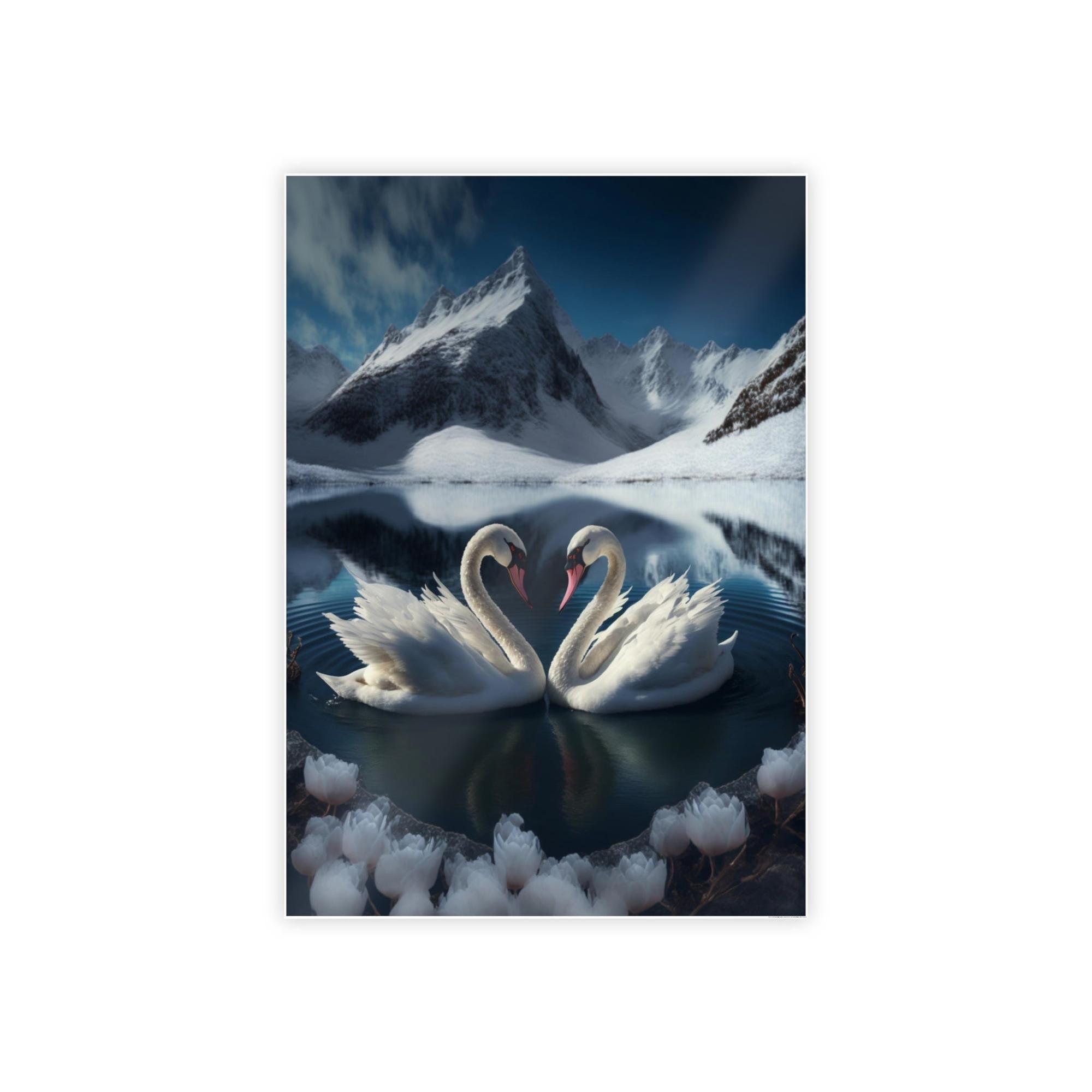 Swans Swan Lake Symphony: Natural Canvas Print of Swans in a Scenic Lake