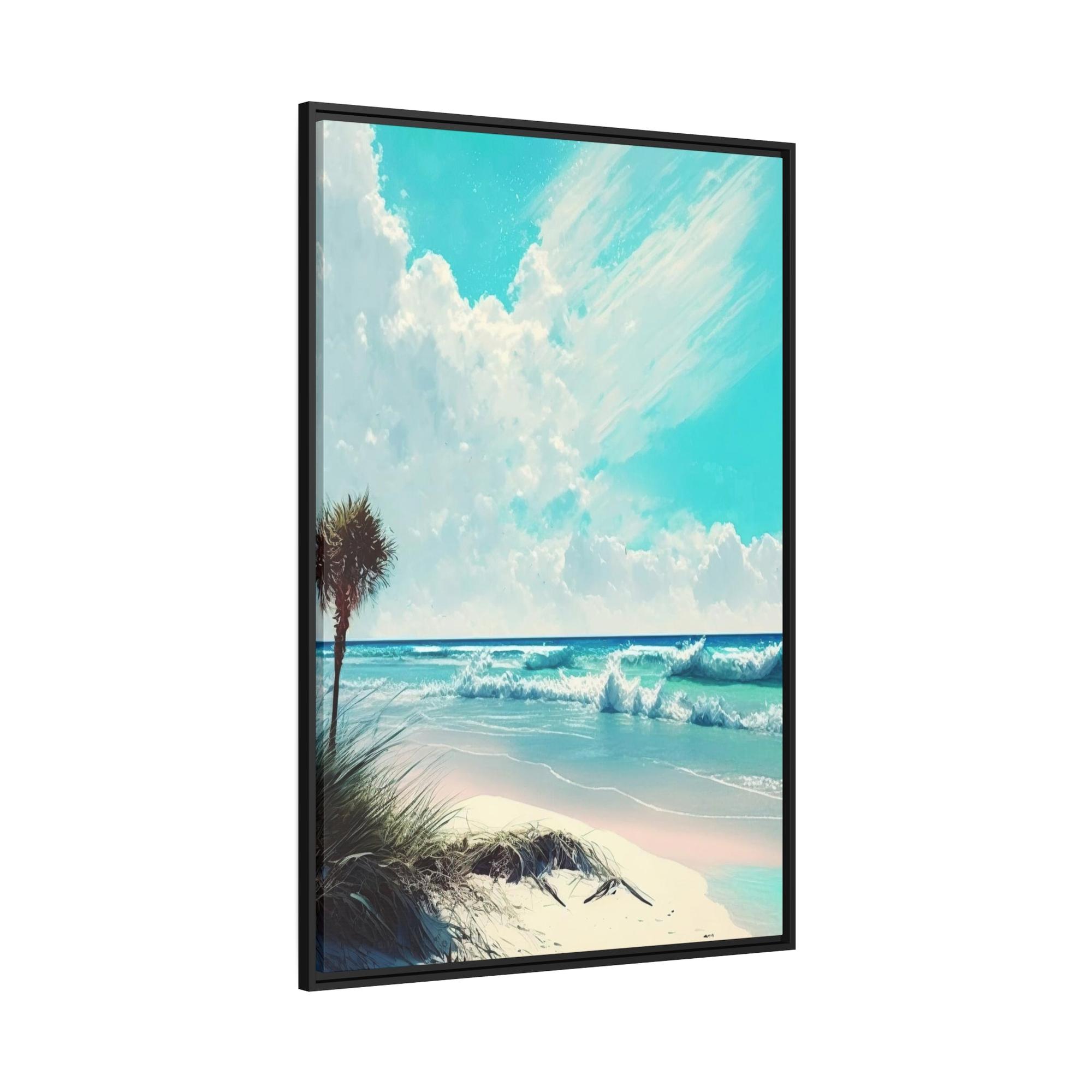 Island Beach Tropic Temptation: Poster of an Enchanting Island Beach on High-Quality Print