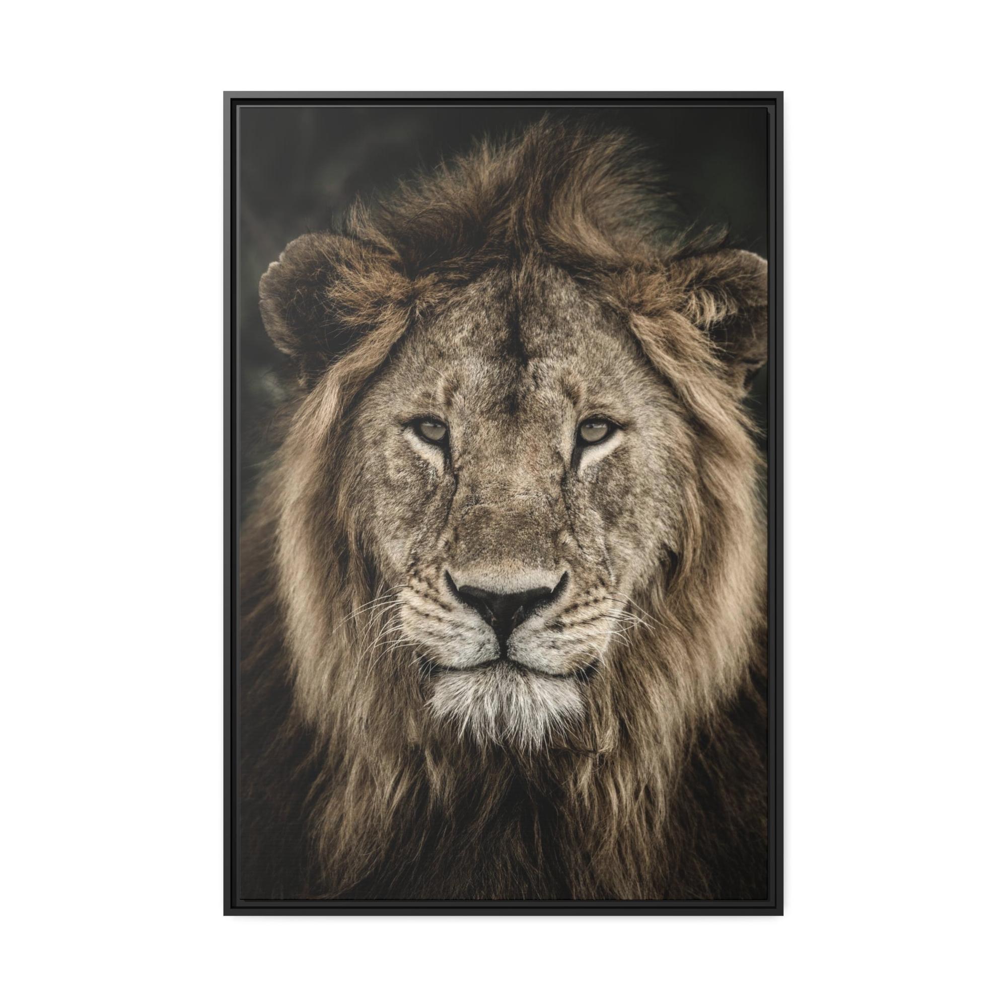 undefined Lion's Strength: Canvas Print of the Fierce Predator in Action