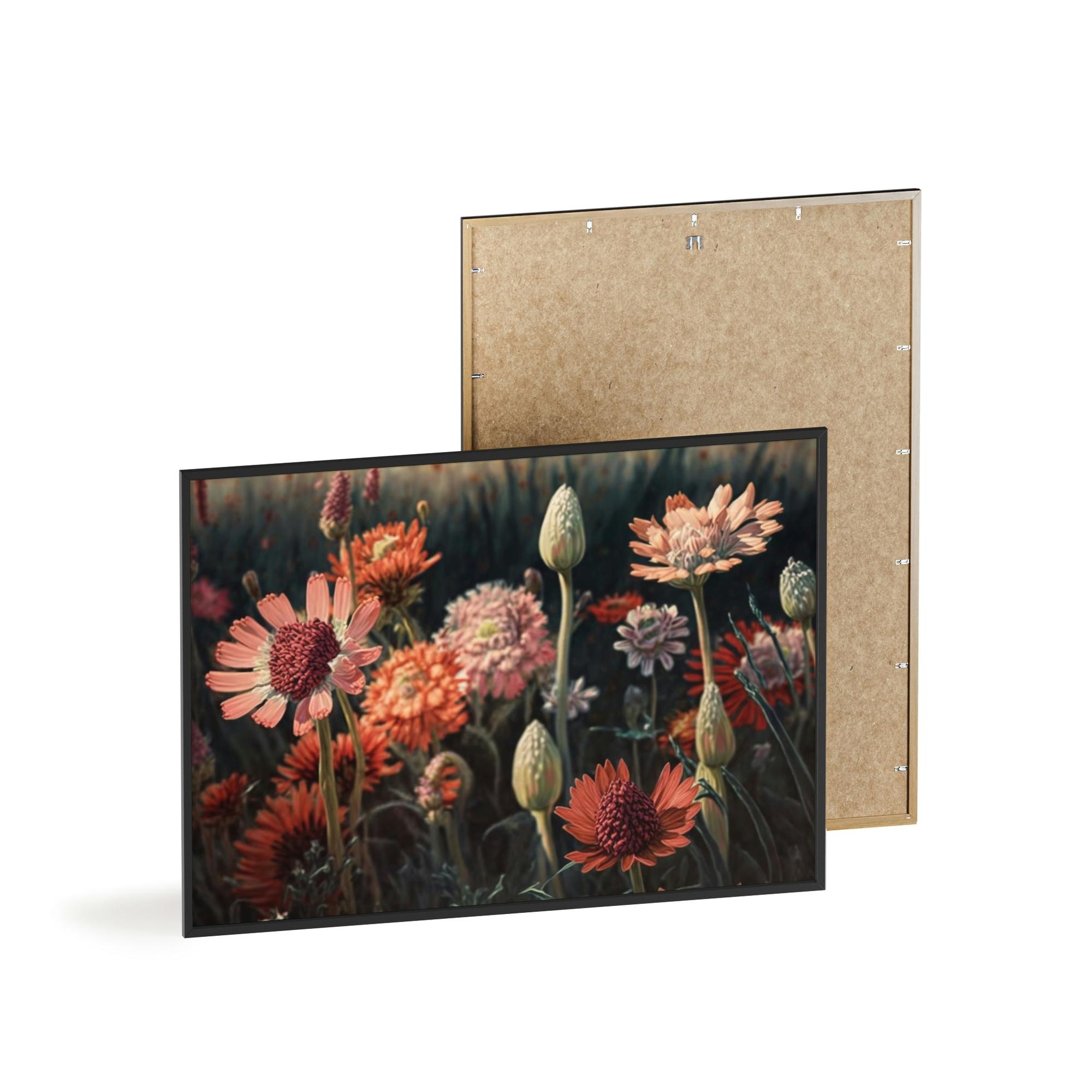 Flowers Vibrant Floral Delight: Framed Canvas & Posters Wall Art for a Splash of Color