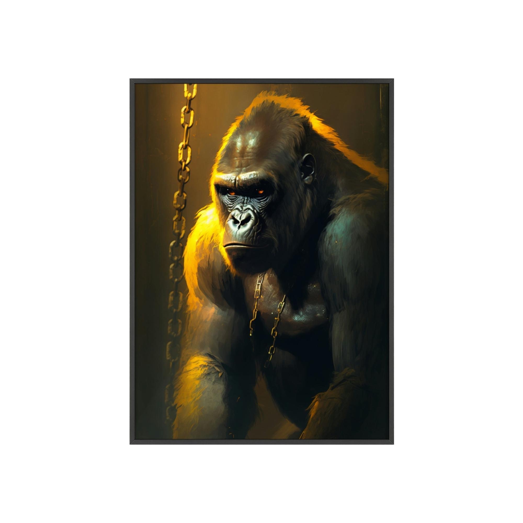 Gorillas Jungle Majesty: Gorilla Canvas Artwork in Natural Habitat