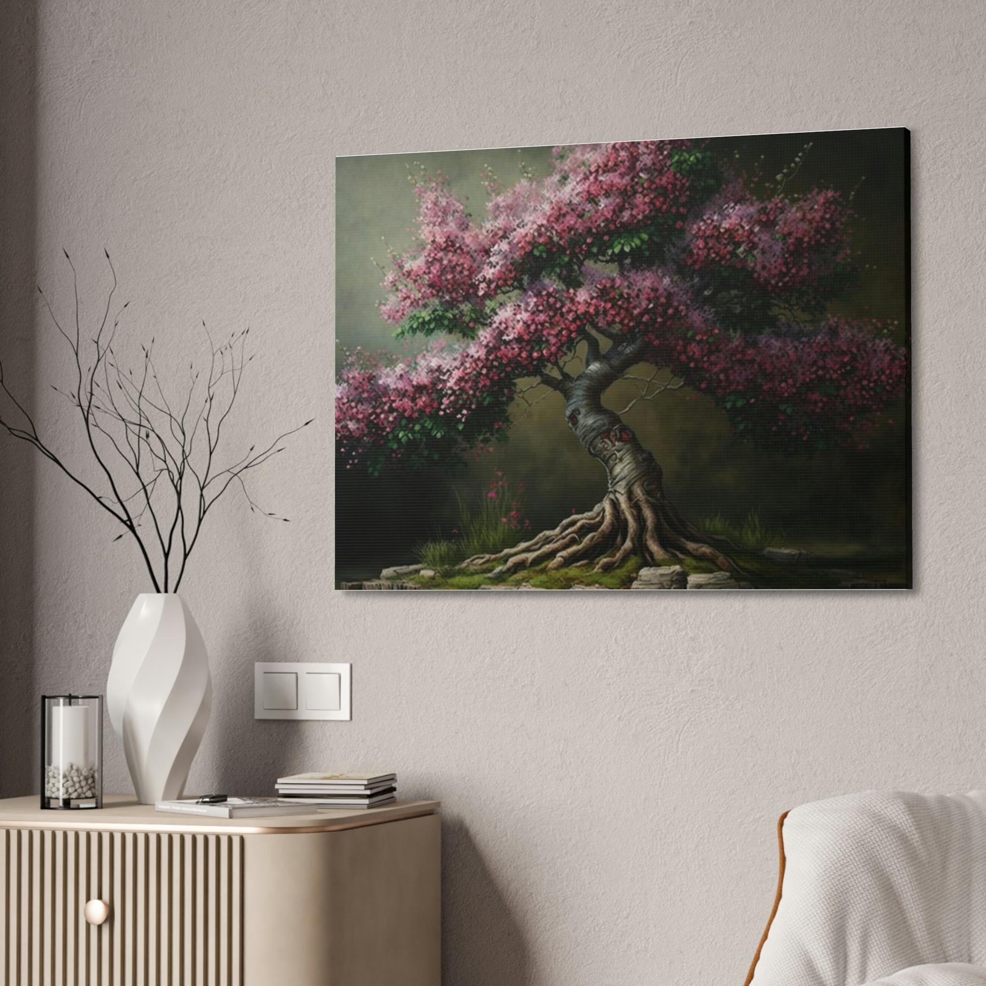 Cherry Trees Blossoming Beauty: A Cherry Tree on Framed Canvas & Poster
