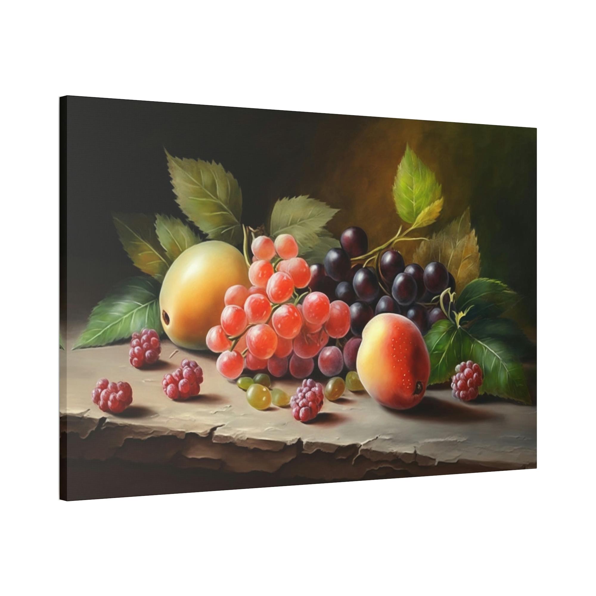 Fruits Fruity Delight: A Natural Canvas Wall Art Poster with Vibrant Fruits