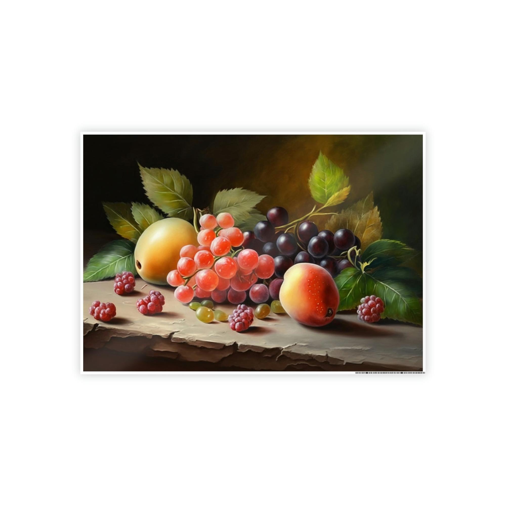 Fruits Fruity Delight: A Natural Canvas Wall Art Poster with Vibrant Fruits