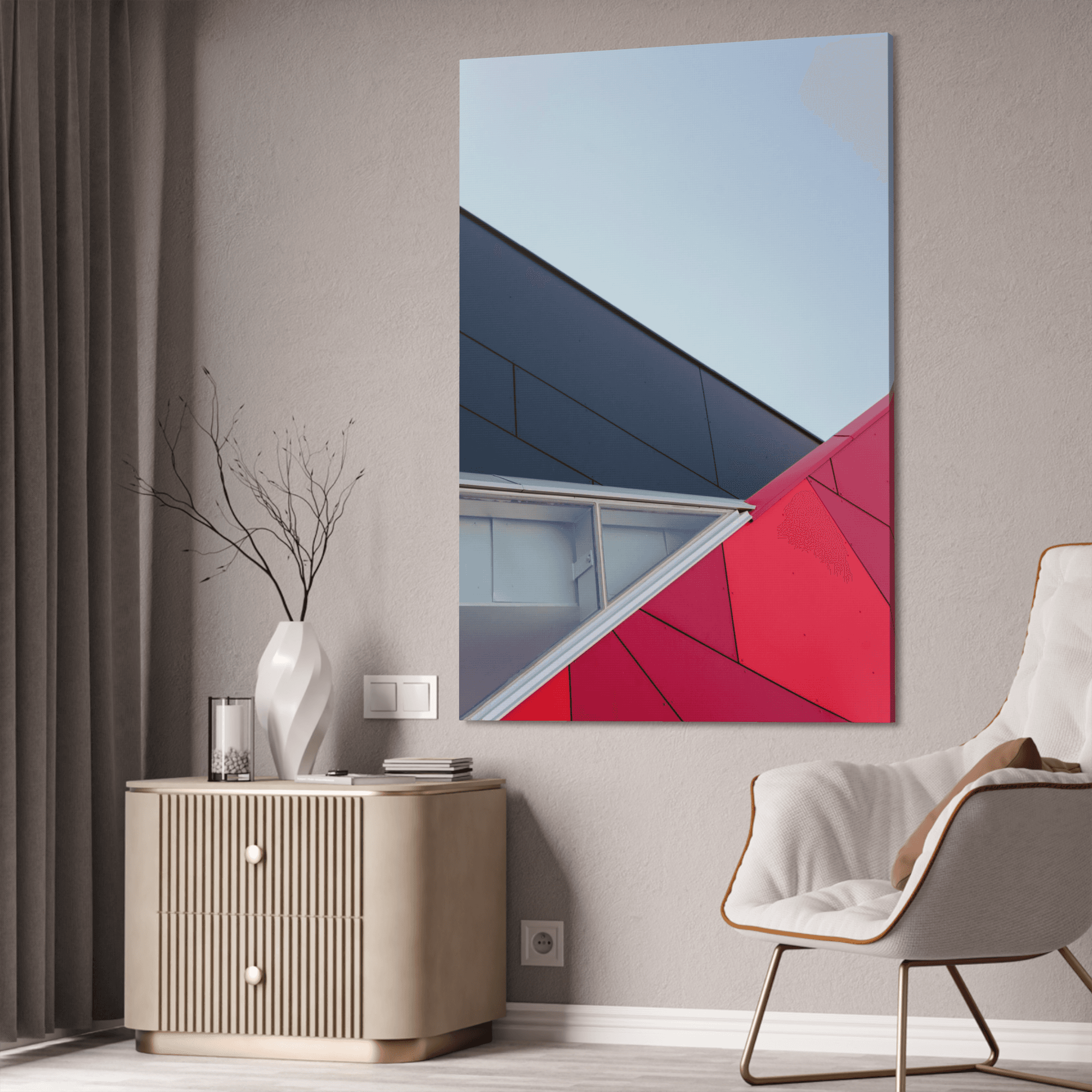 Abstract Minimalist Dynamic Minimalism: Framed Canvas Art for a Bold Wall Display