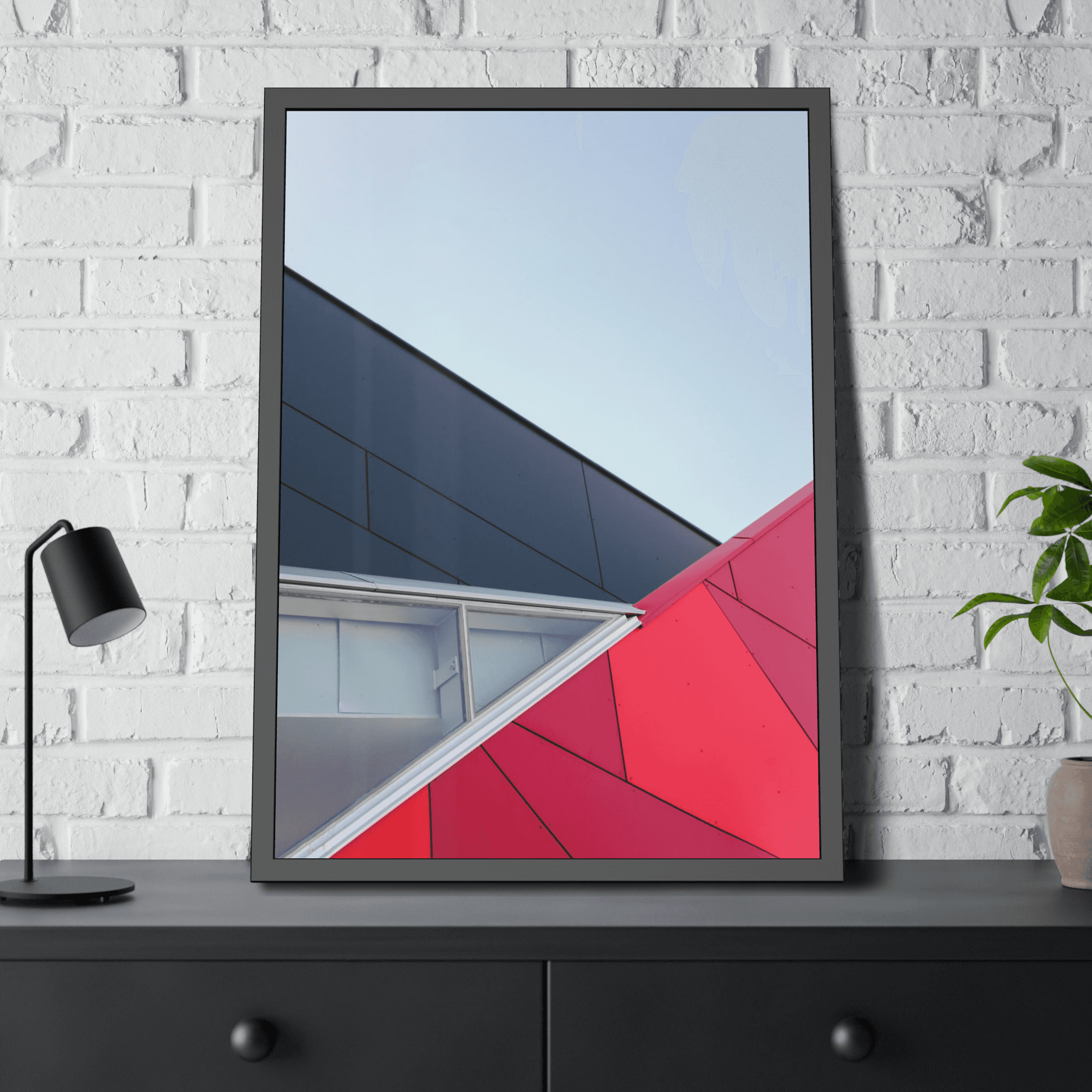 Abstract Minimalist Dynamic Minimalism: Framed Canvas Art for a Bold Wall Display