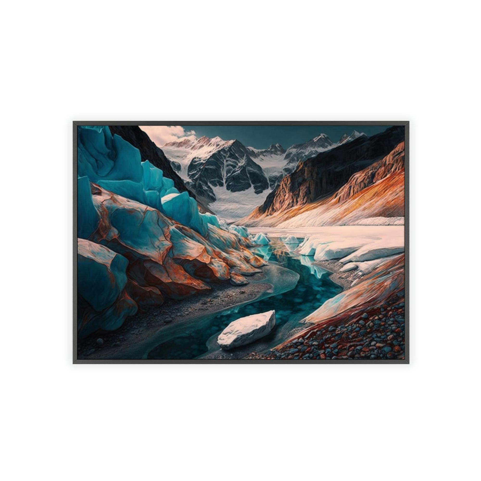 Glacier Nature's Frozen Symphony: Canvas Print of a Magnificent Glacier Landscape Art