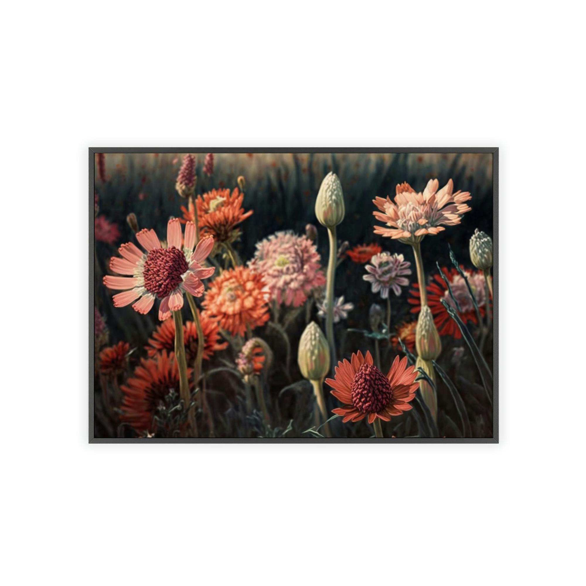 Flowers Vibrant Floral Delight: Framed Canvas & Posters Wall Art for a Splash of Color