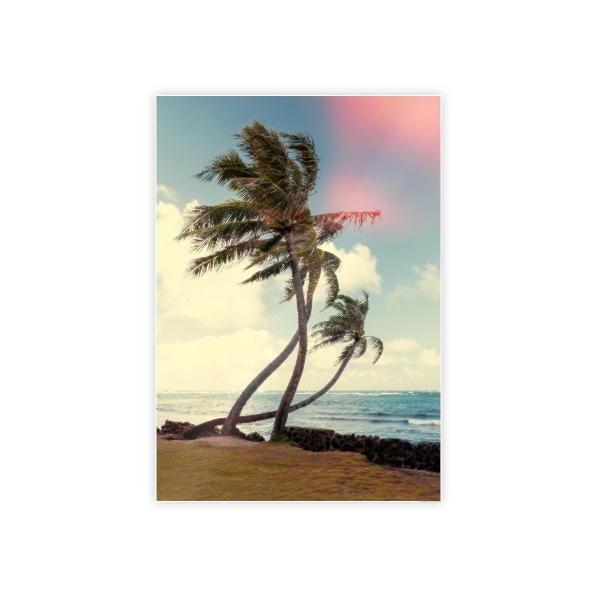 Island Beach Coastal Serenity: Natural Canvas Art of a Calm Island Beach