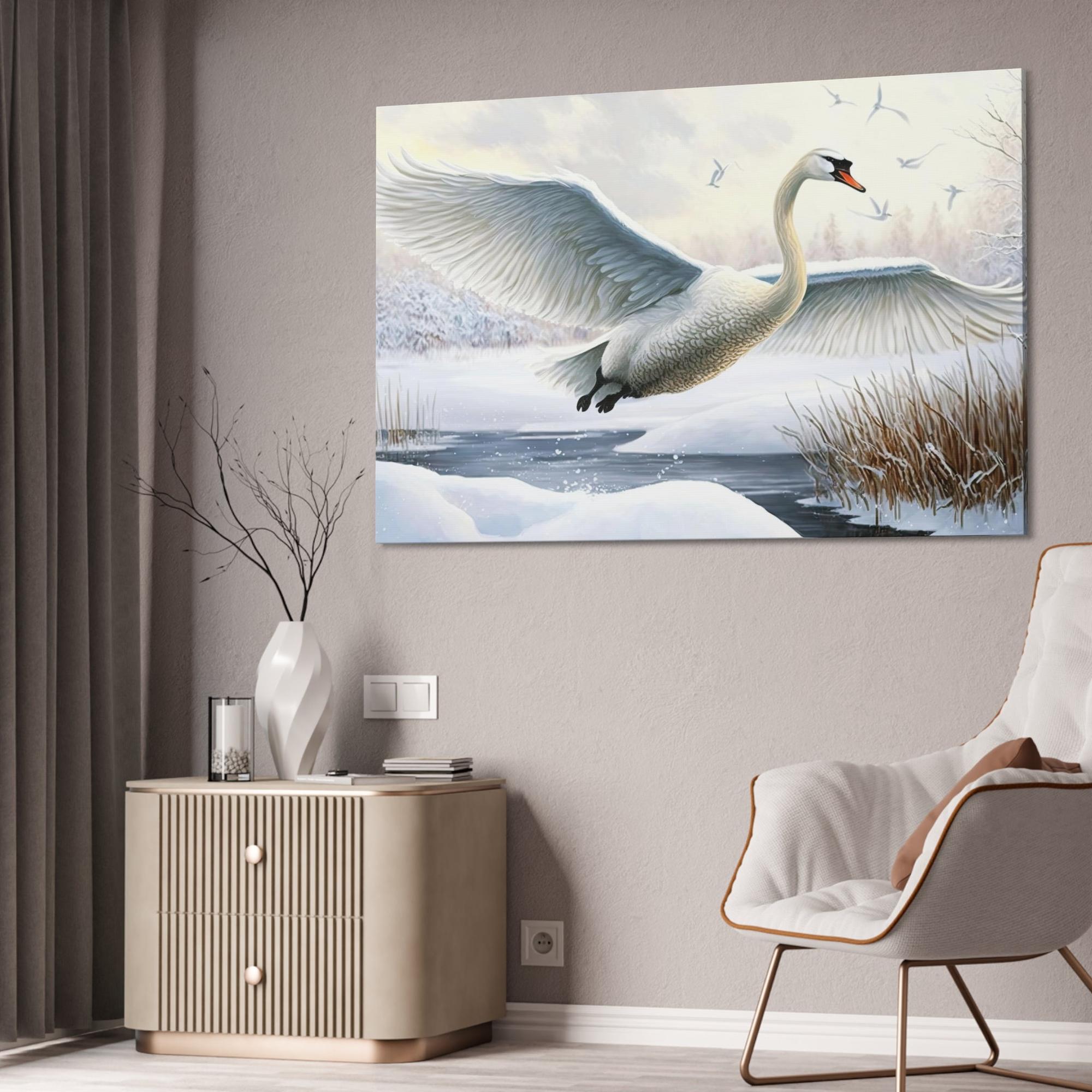 Swans The Art of Nature: Natural Canvas Print of Swans in Their Natural Habitat