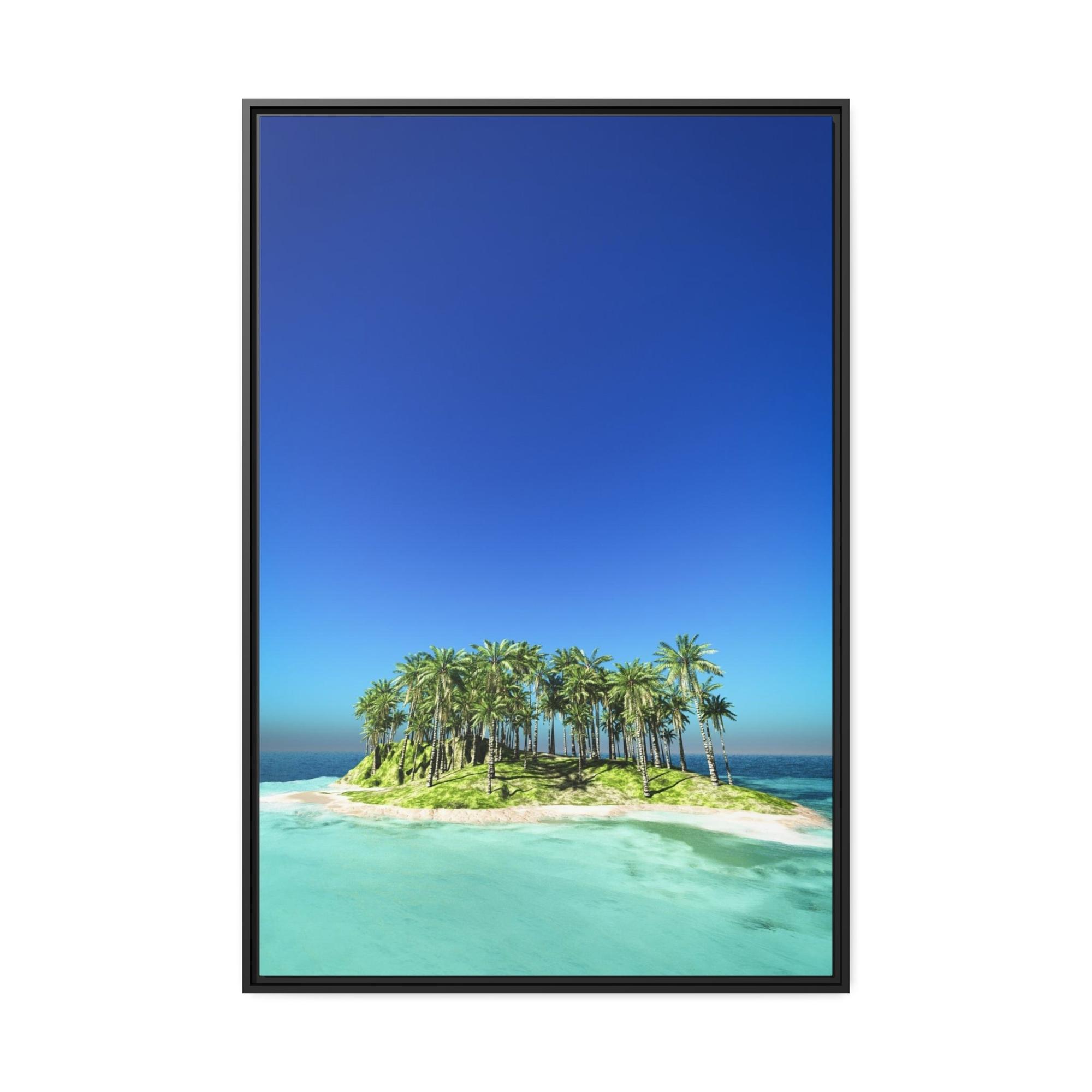 Island Beach Coastal Charm: Print on Canvas of a Beautiful Beach on an Island