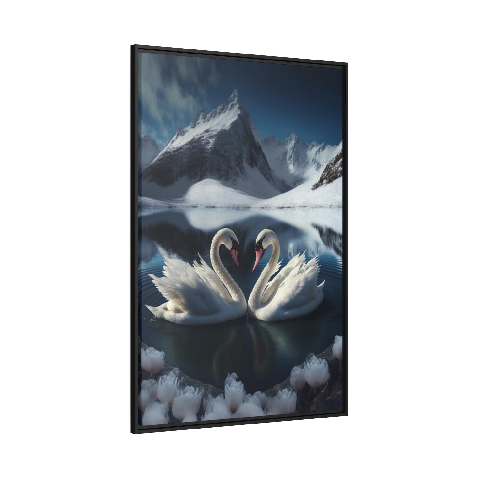 Swans Swan Lake Symphony: Natural Canvas Print of Swans in a Scenic Lake