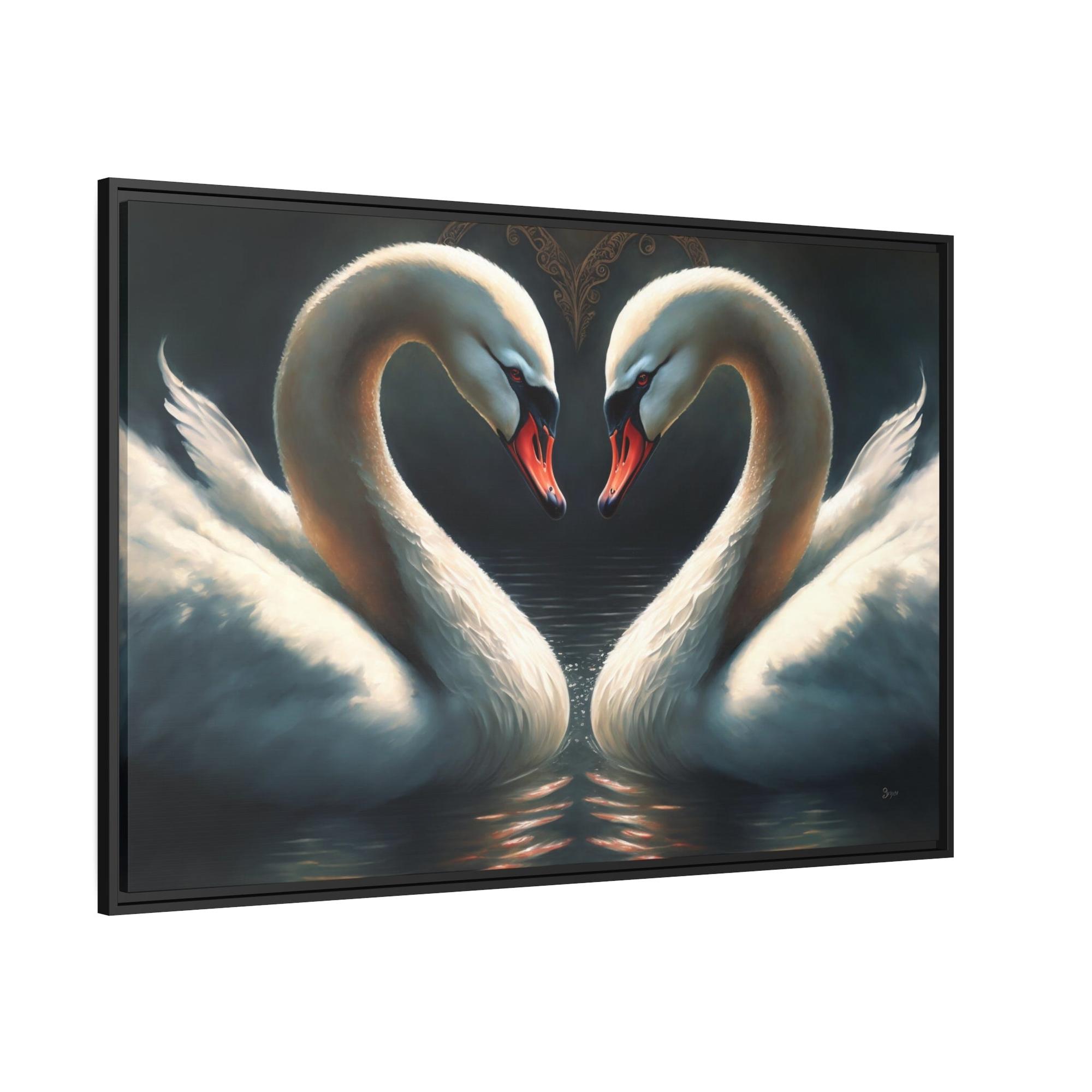 Swans Natural Canvas & Poster Print of Swans in a Calm Setting