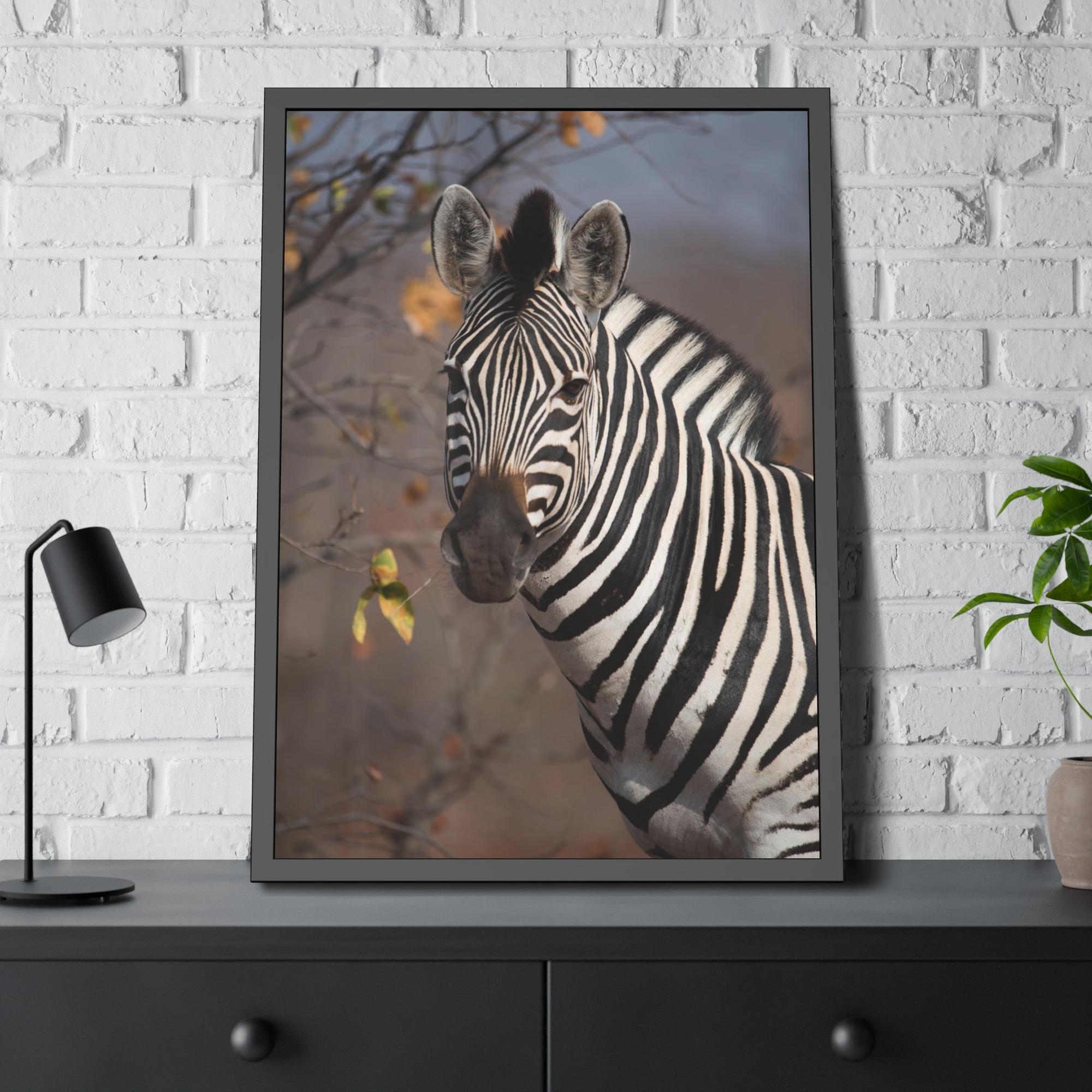 Zebras Zebra Stripes on the Horizon: Canvas Art Displaying a Beautiful Zebra in the Wild