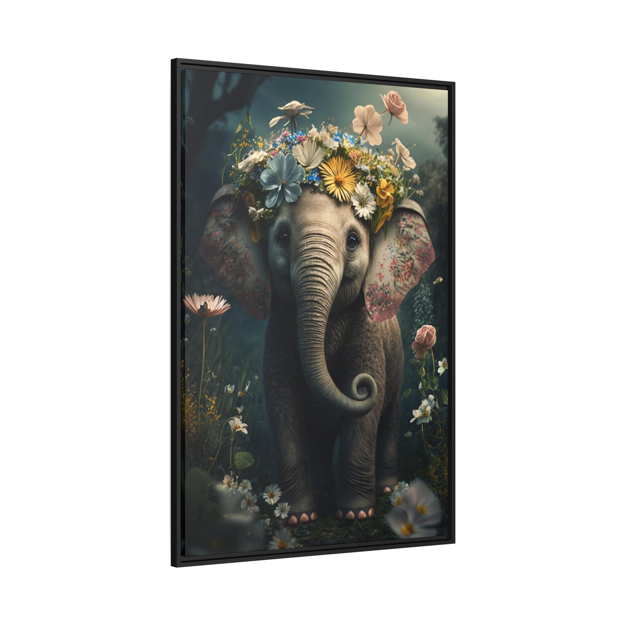 Elephants Jungle Majesty: Canvas Print of Elephants and Exotic Plants