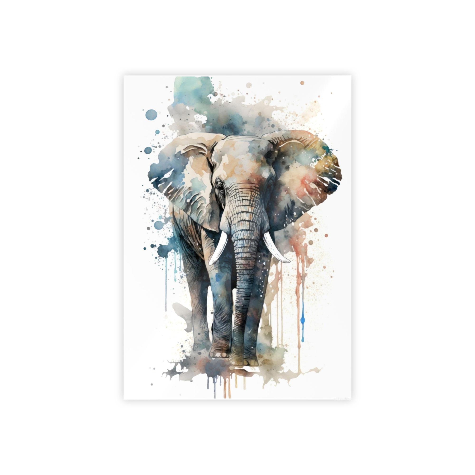 Elephants Elephant Serenity: Natural Canvas and Framed Poster