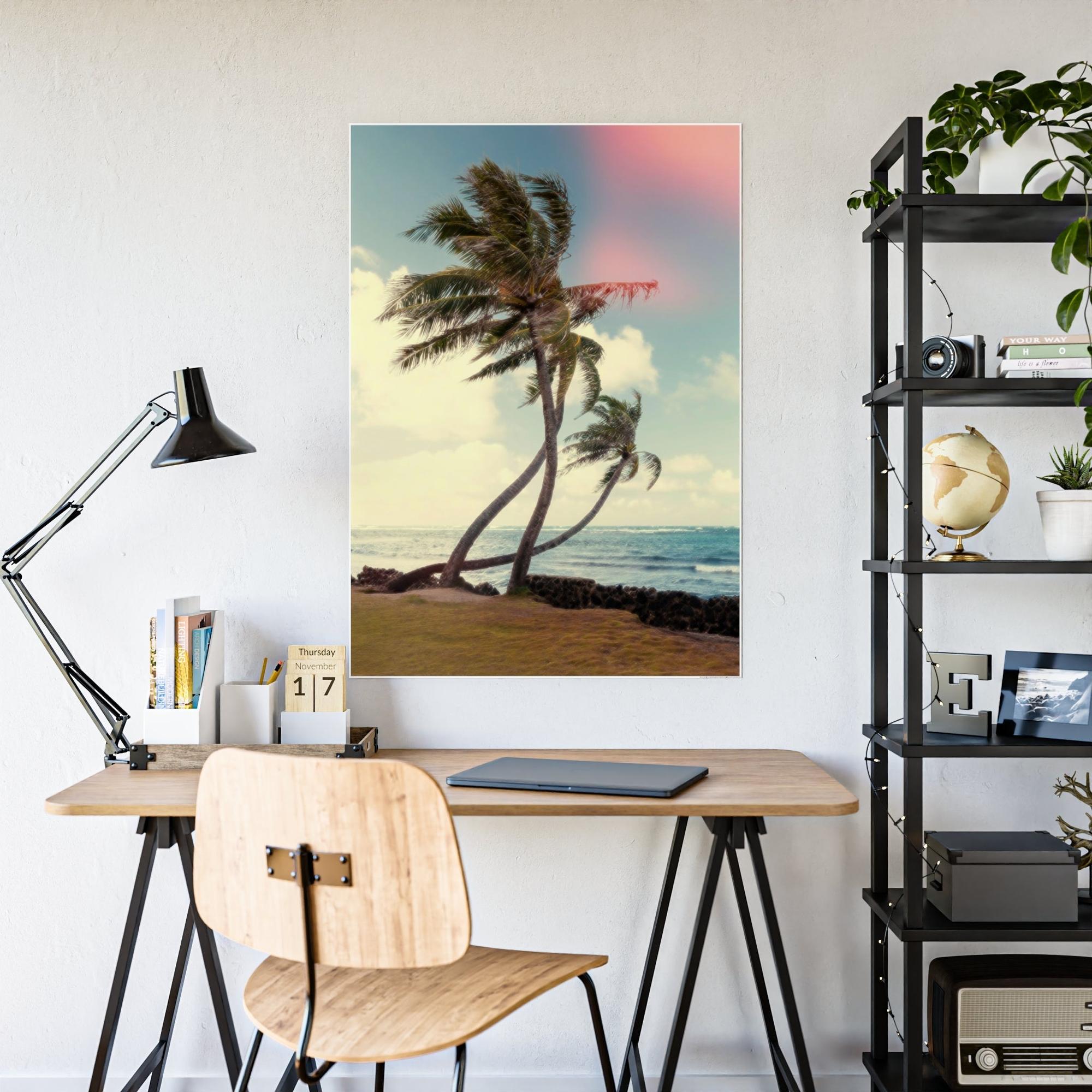 Island Beach Coastal Serenity: Natural Canvas Art of a Calm Island Beach