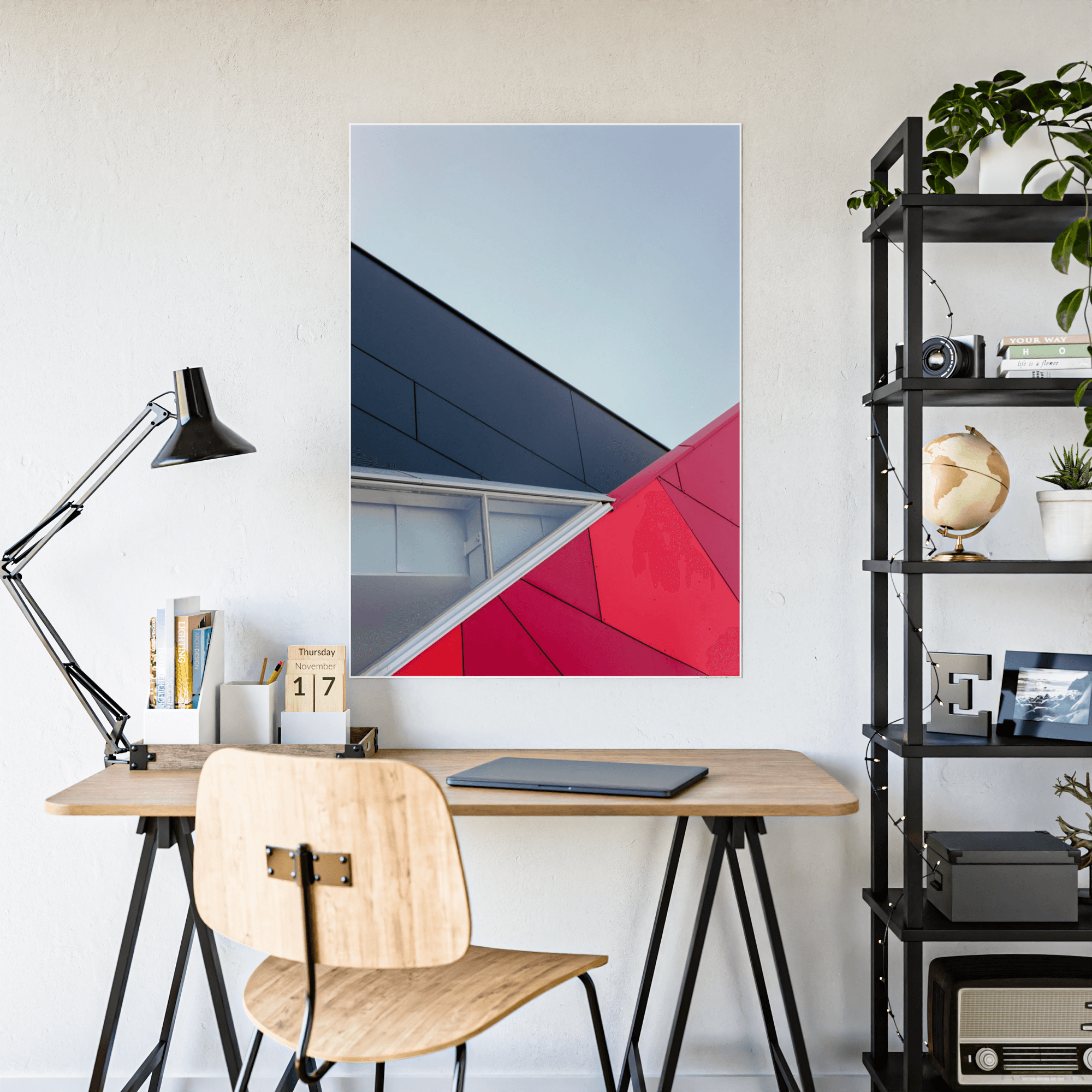 Abstract Minimalist Dynamic Minimalism: Framed Canvas Art for a Bold Wall Display