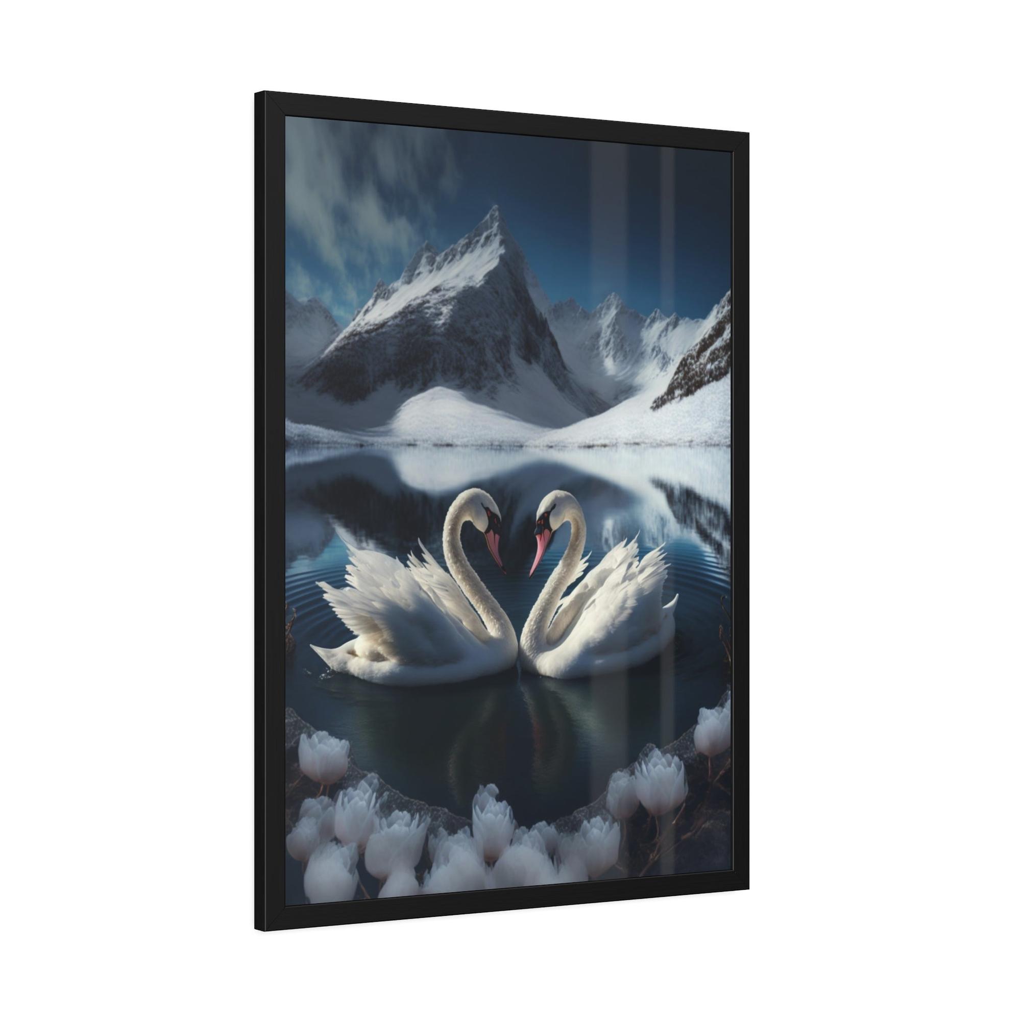 Swans Swan Lake Symphony: Natural Canvas Print of Swans in a Scenic Lake