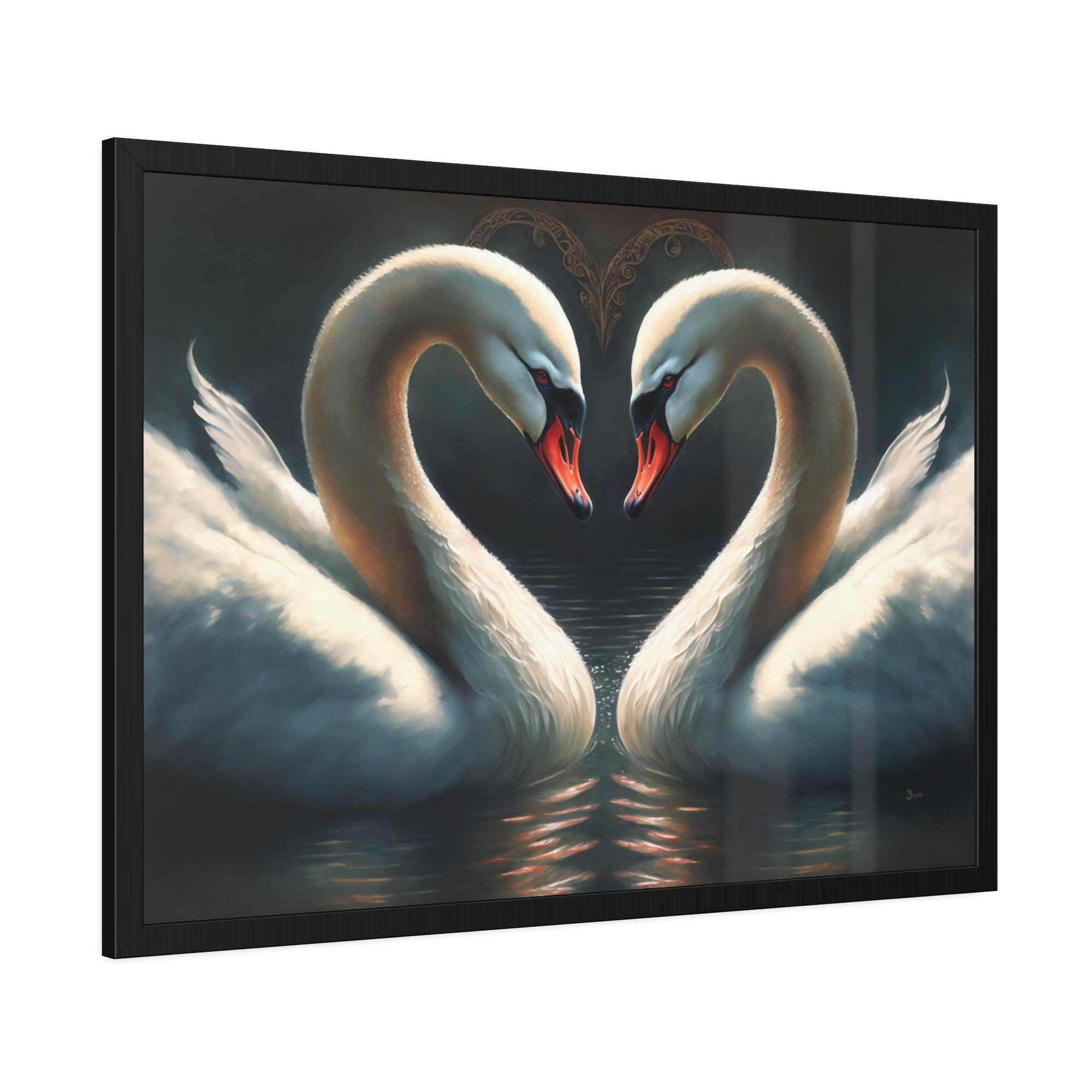 Swans Natural Canvas & Poster Print of Swans in a Calm Setting