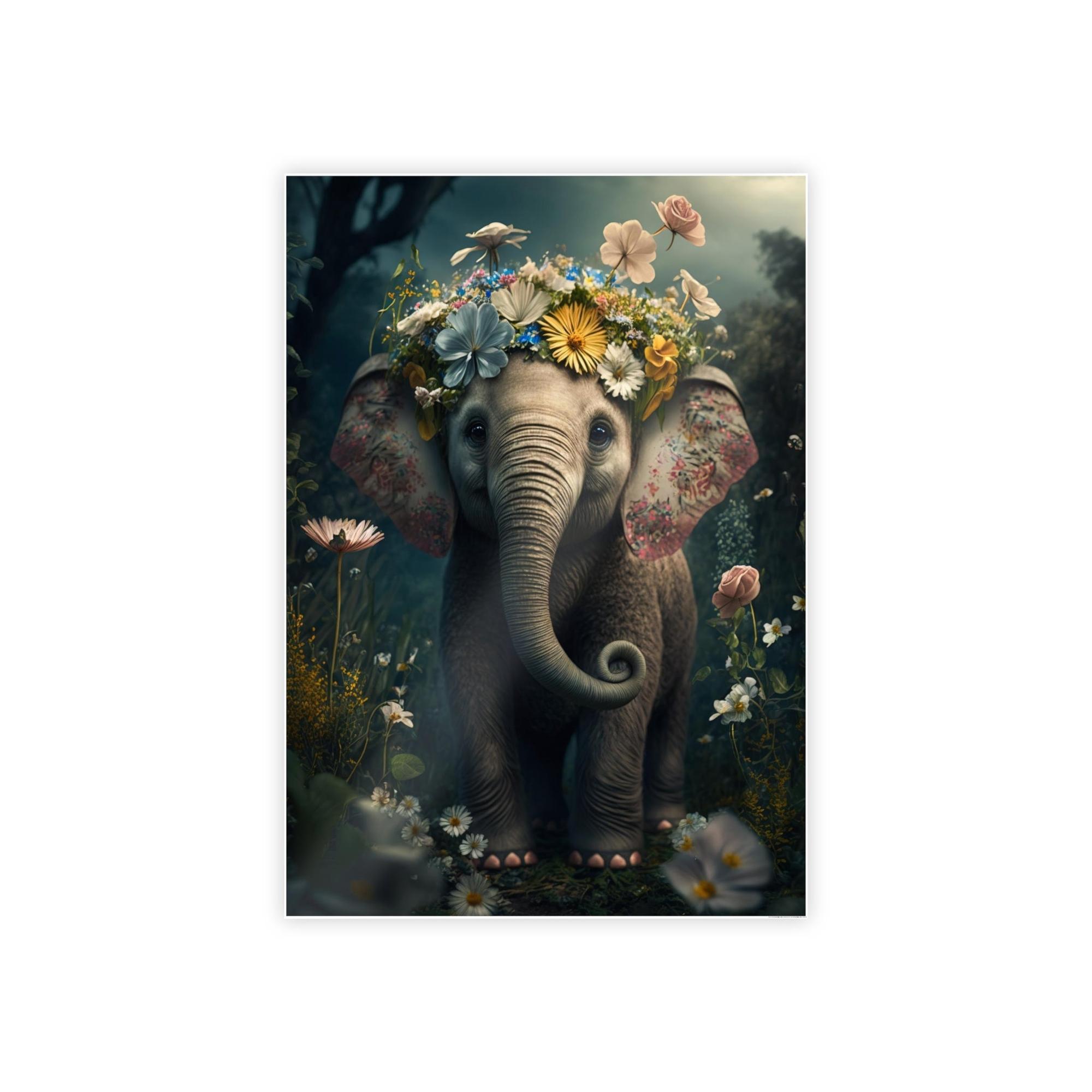 Elephants Jungle Majesty: Canvas Print of Elephants and Exotic Plants