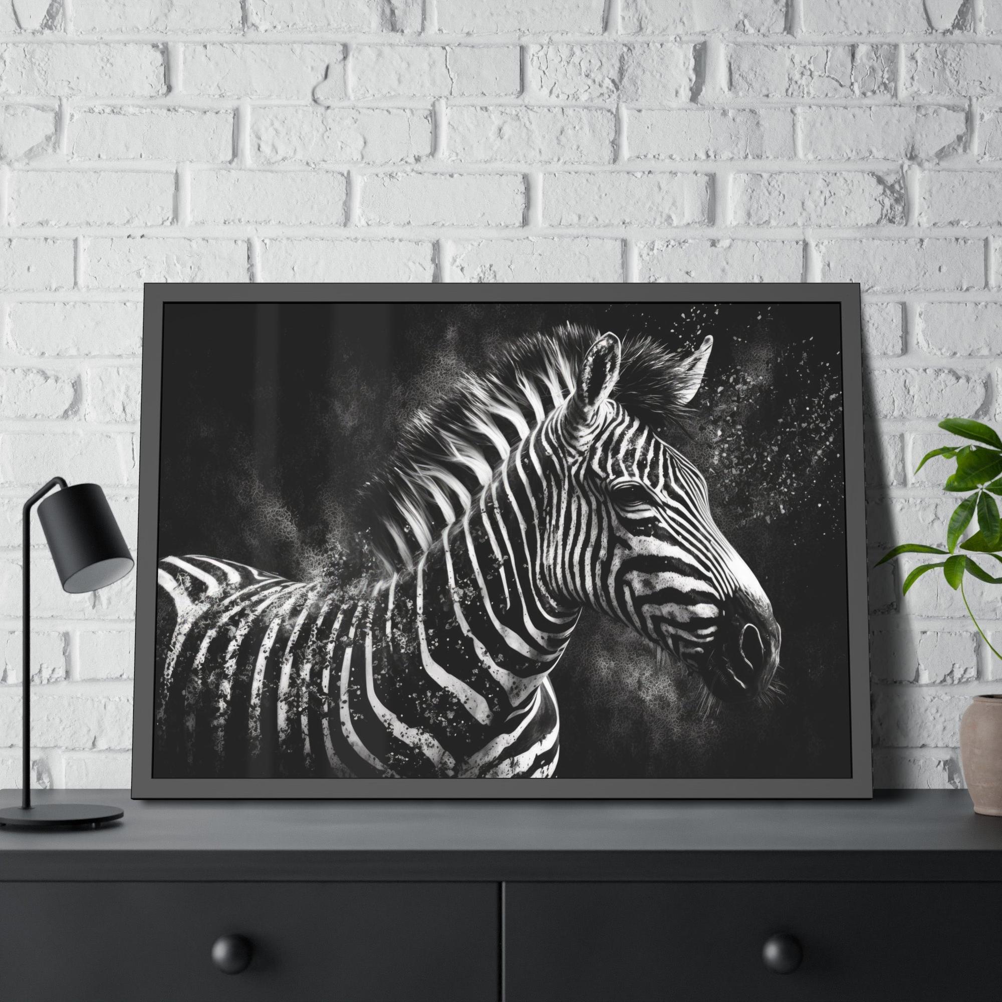 Zebras Black and White Elegance: Zebra Canvas & Poster Print Wall Art