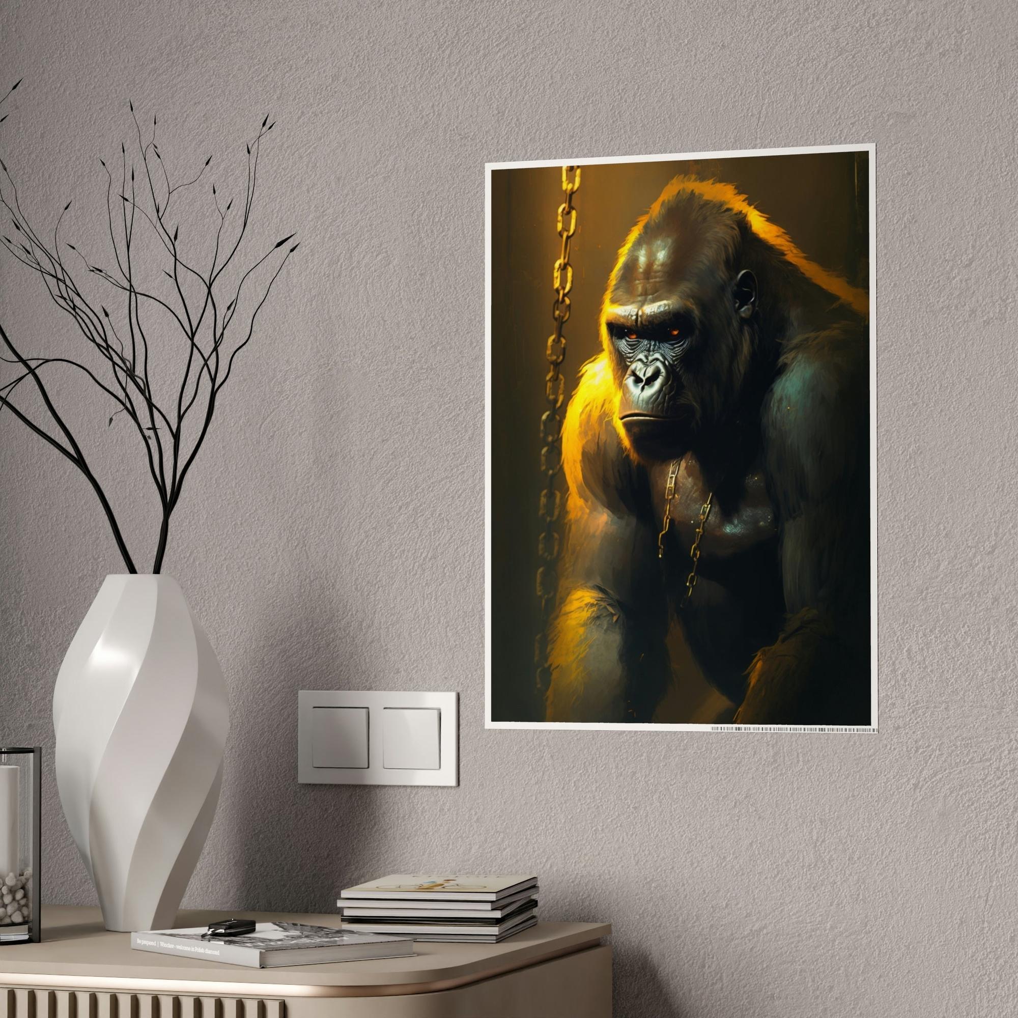 Gorillas Jungle Majesty: Gorilla Canvas Artwork in Natural Habitat
