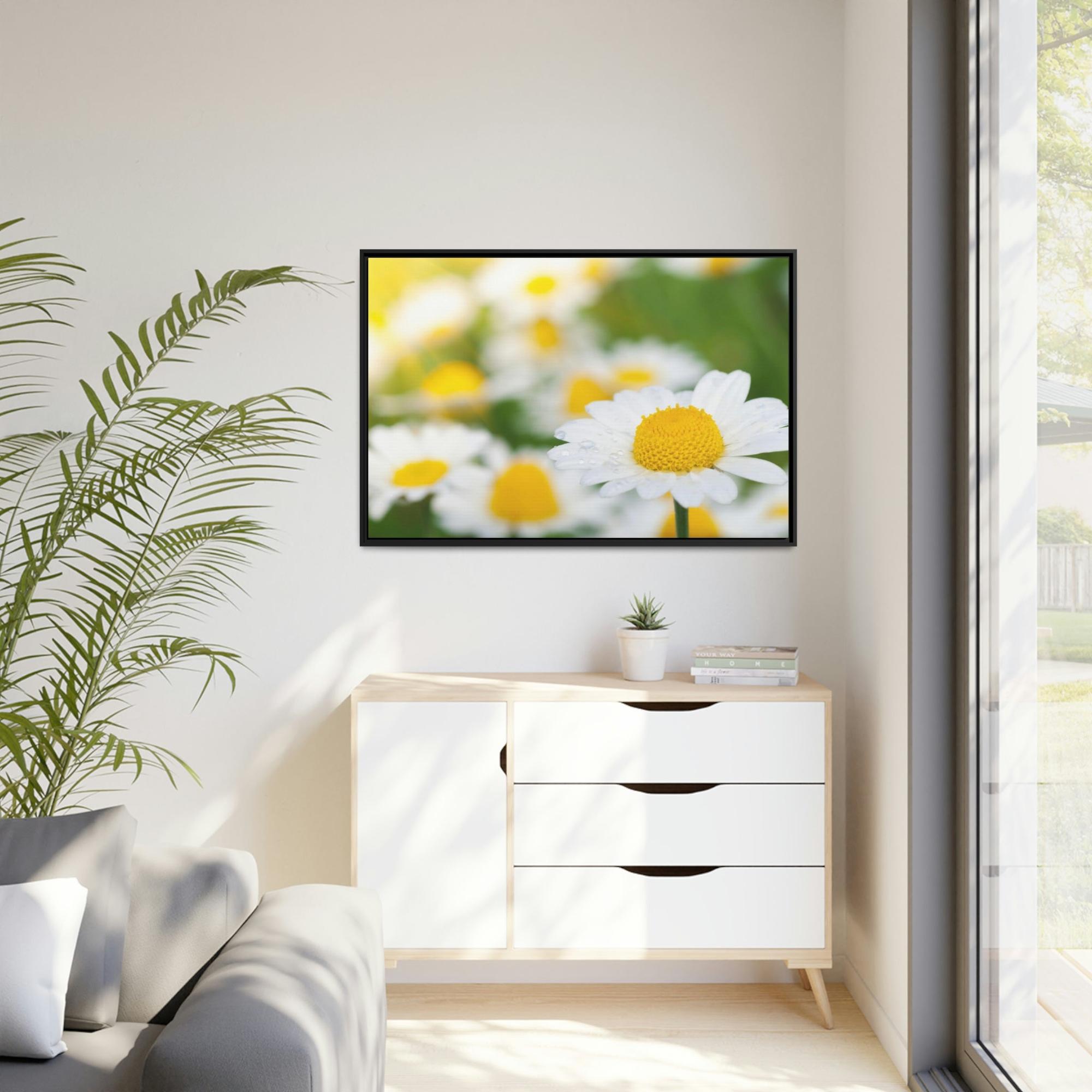 Daisies Dazzling Daisies: Captivating Artwork on Natural Canvas & Posters