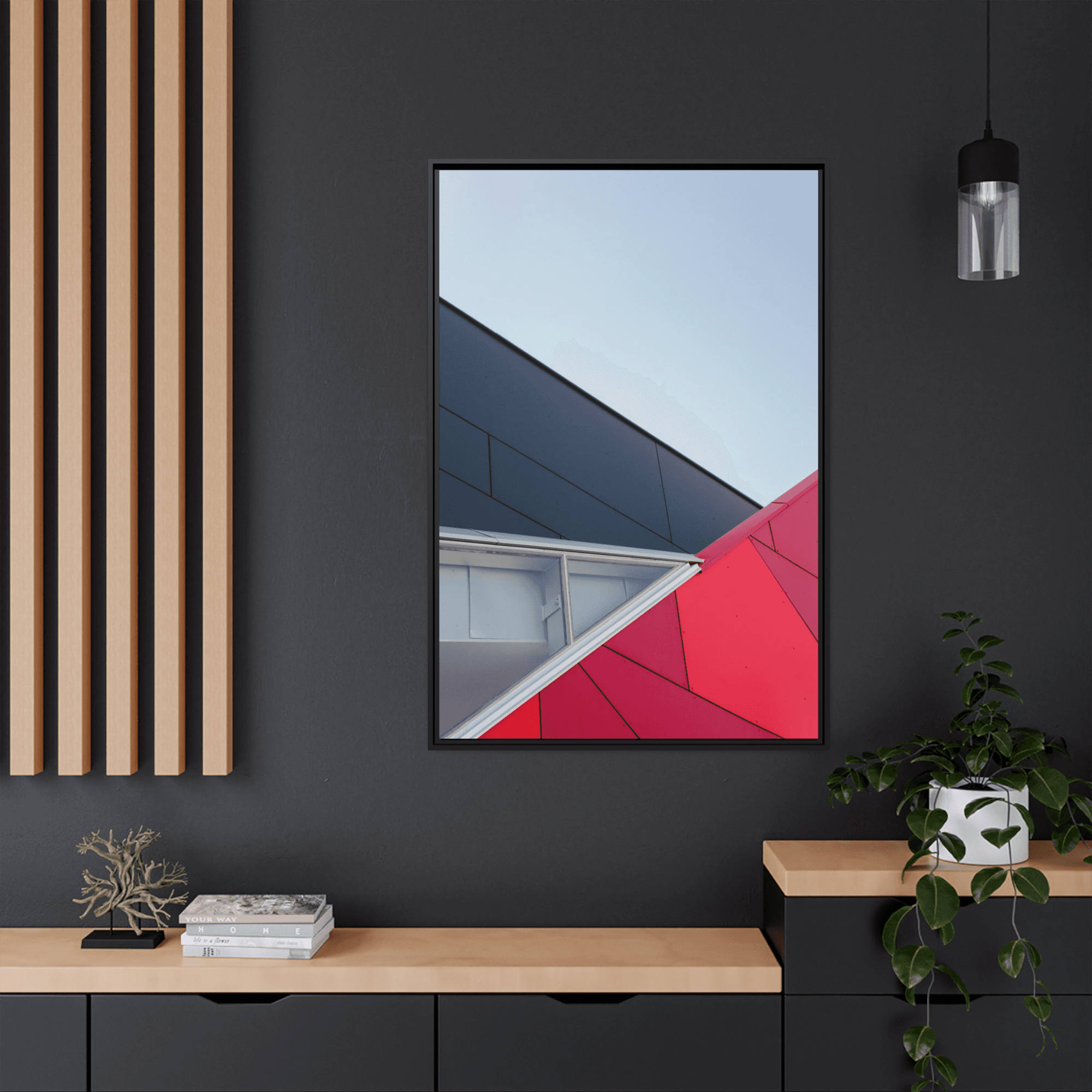 Abstract Minimalist Dynamic Minimalism: Framed Canvas Art for a Bold Wall Display