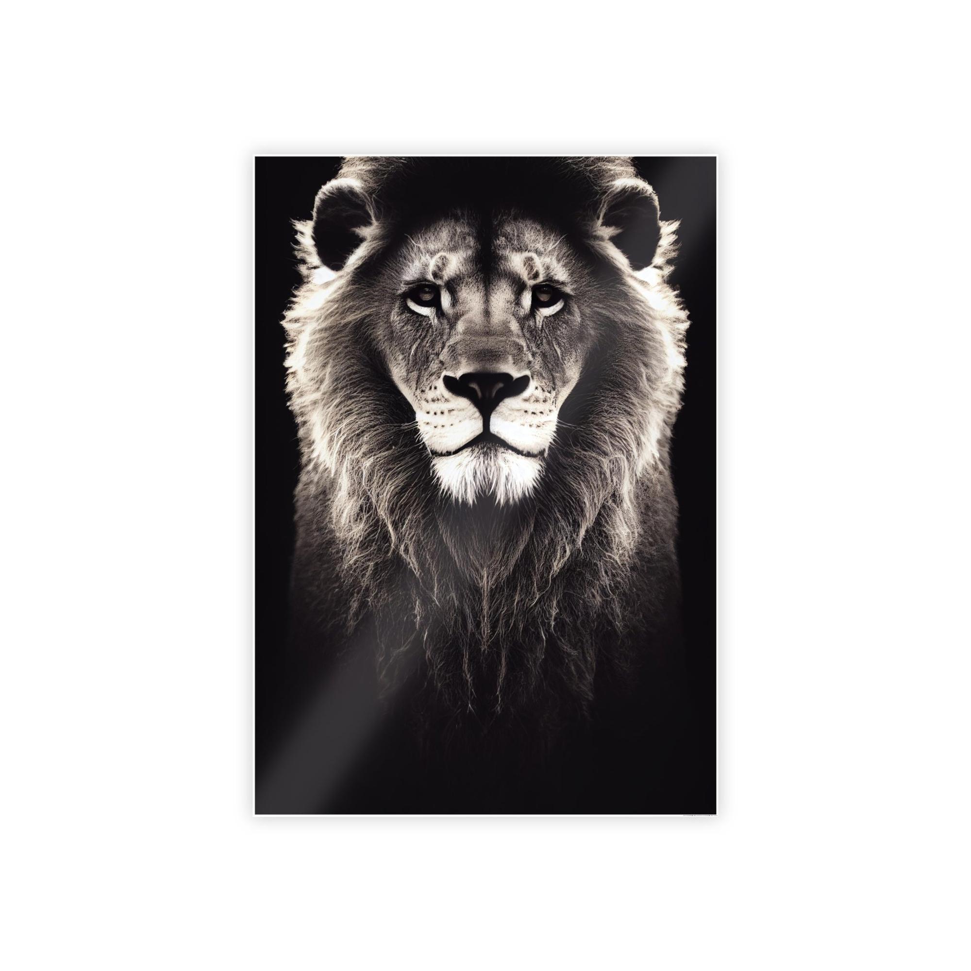 Lions African Majesty: Wall Art of a Regal Lion on Natural Canvas