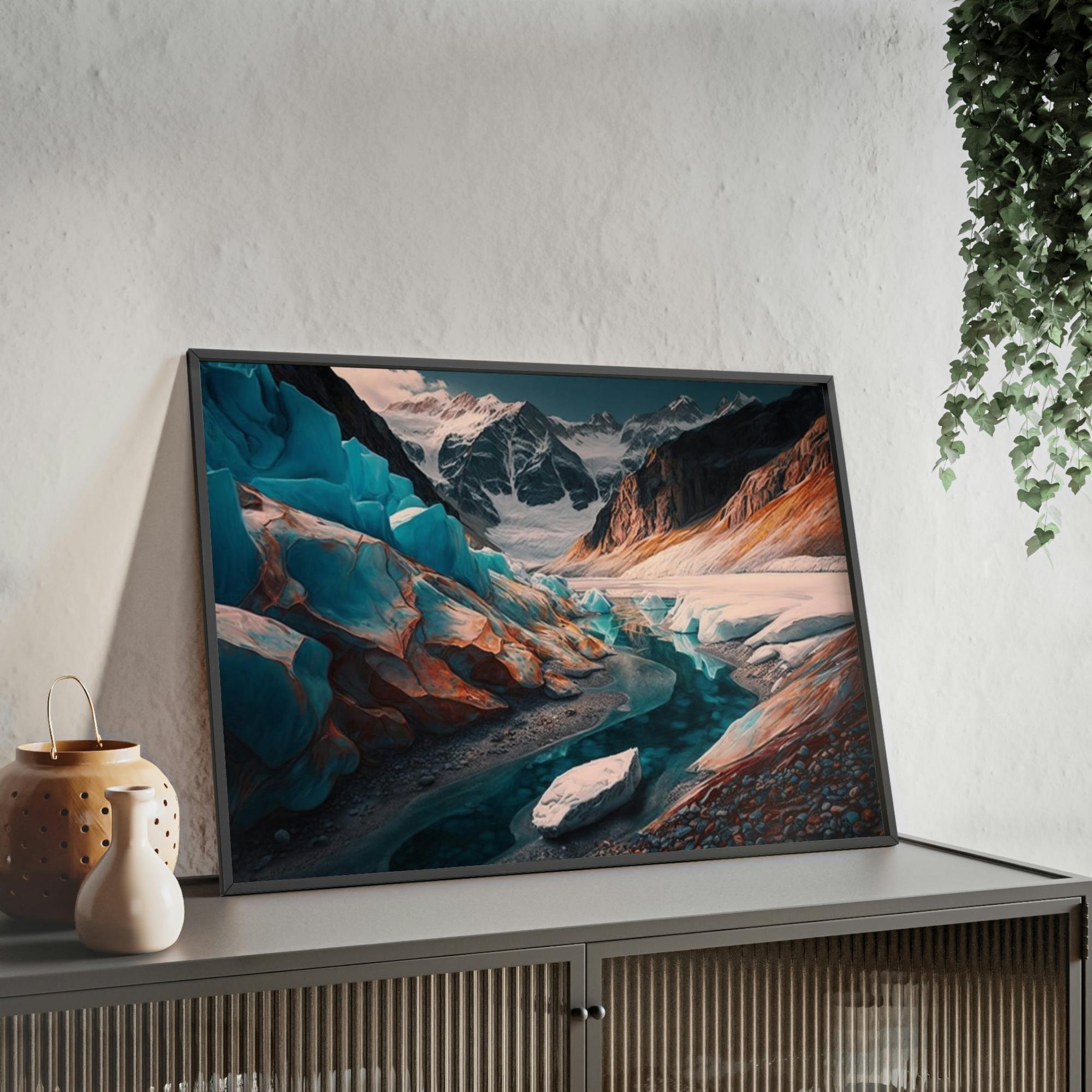 Glacier Nature's Frozen Symphony: Canvas Print of a Magnificent Glacier Landscape Art