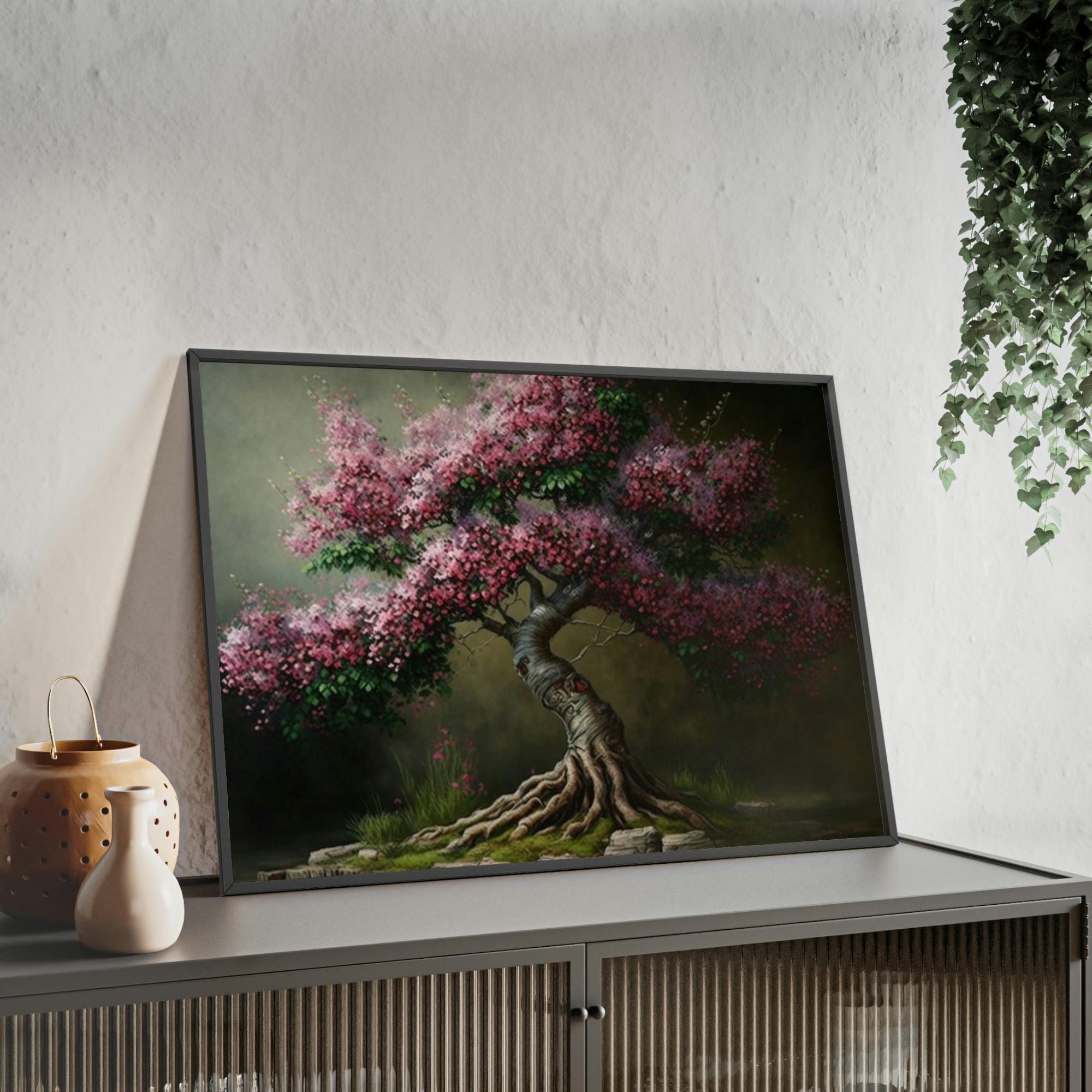 Cherry Trees Blossoming Beauty: A Cherry Tree on Framed Canvas & Poster