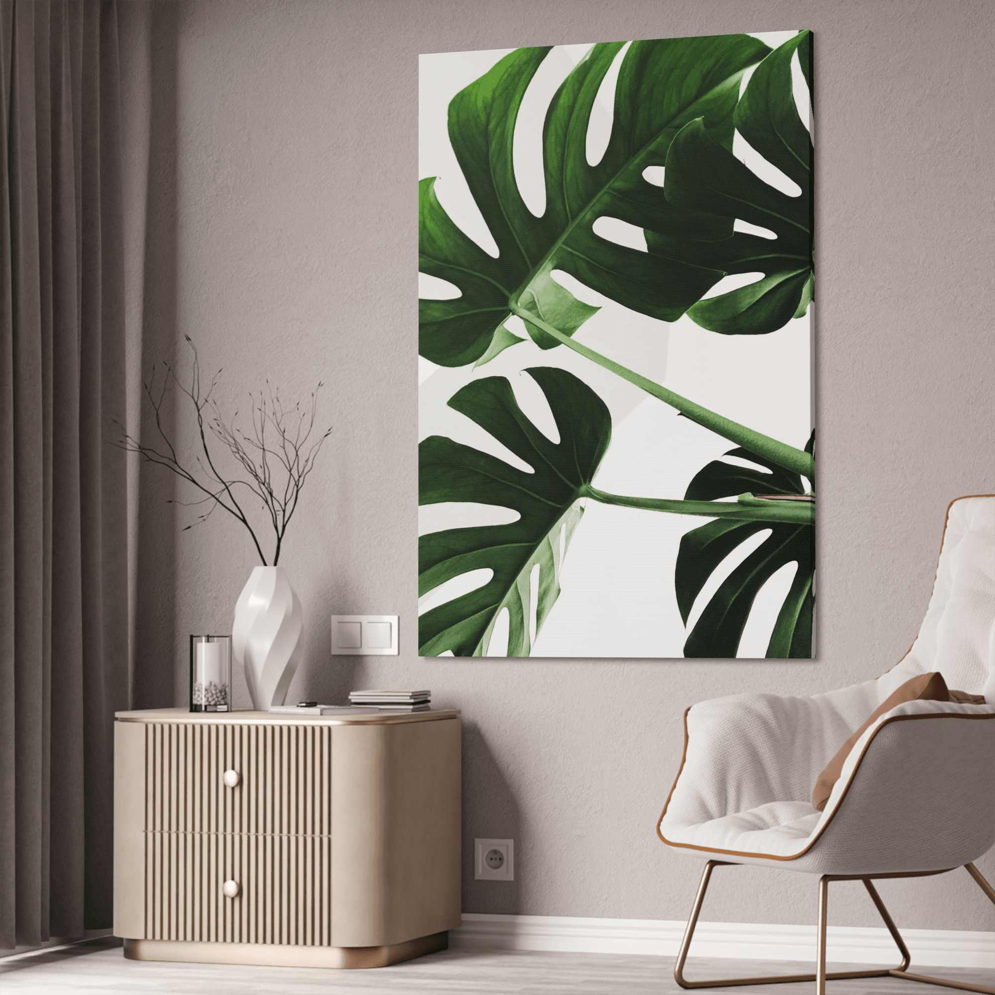 undefined Framed Minimalism: Natural Canvas Art for a Chic Wall Decor