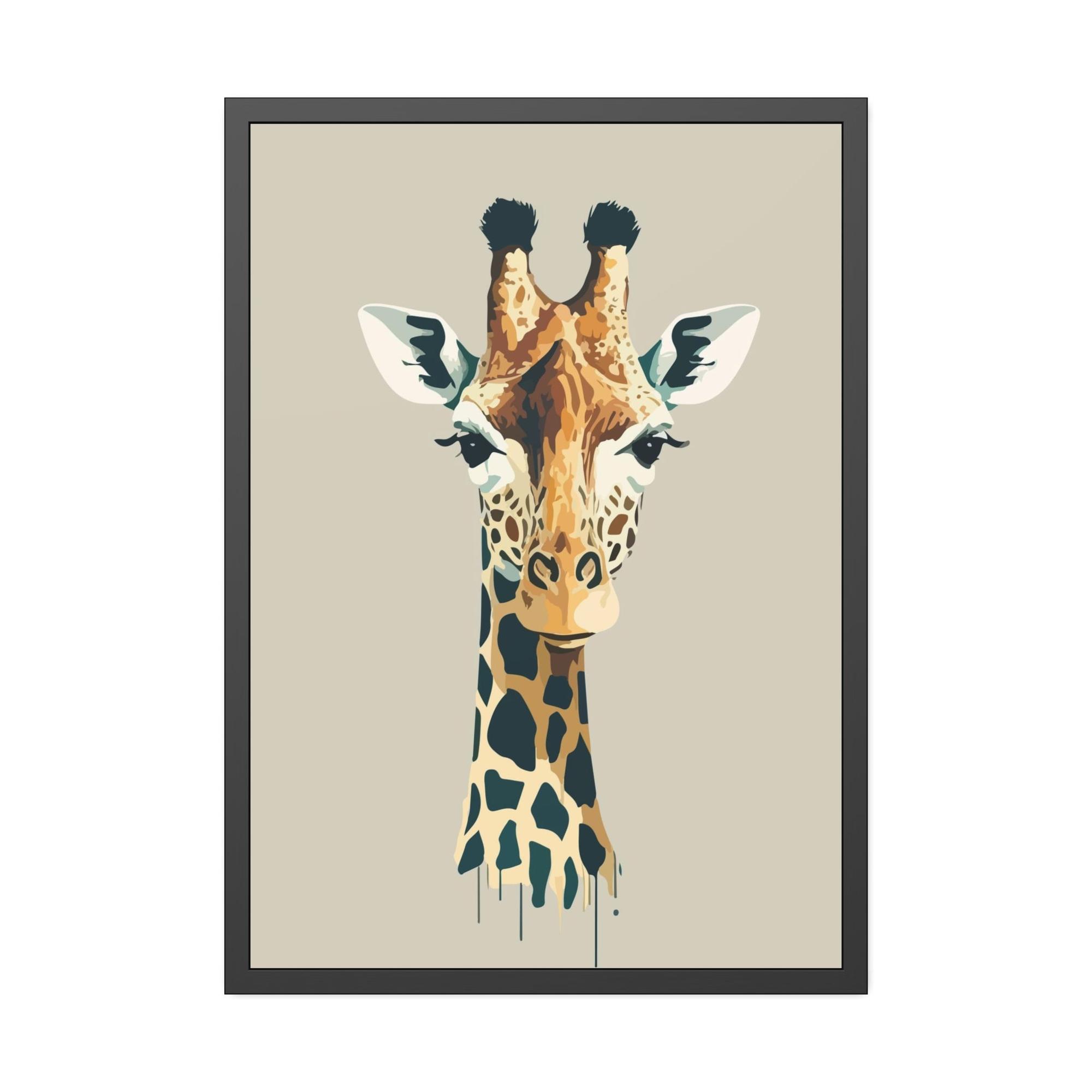Giraffes Graceful Giraffe: A Beautifully Rendered Artwork on Canvas & Poster