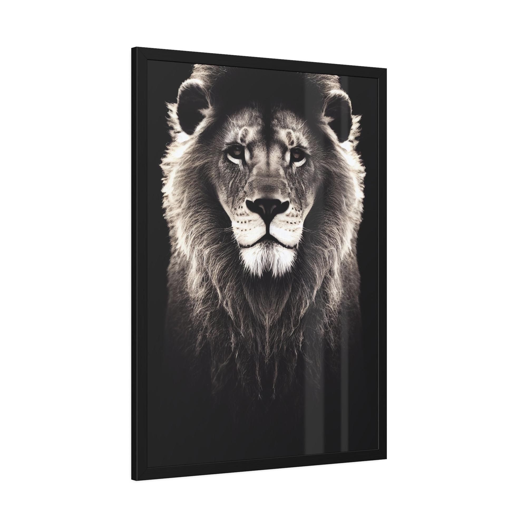 Lions African Majesty: Wall Art of a Regal Lion on Natural Canvas
