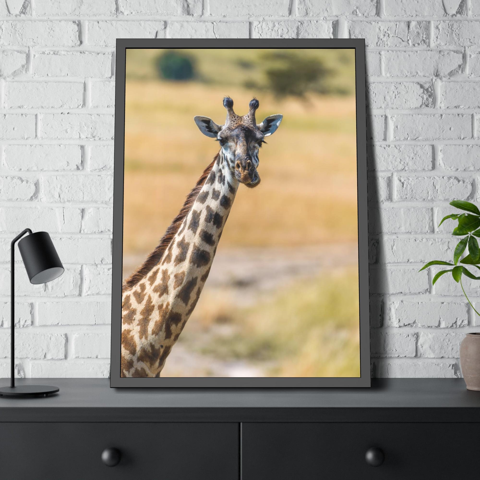 Giraffes Wild and Free: Canvas Wall Art Featuring a Giraffe in the African Plains
