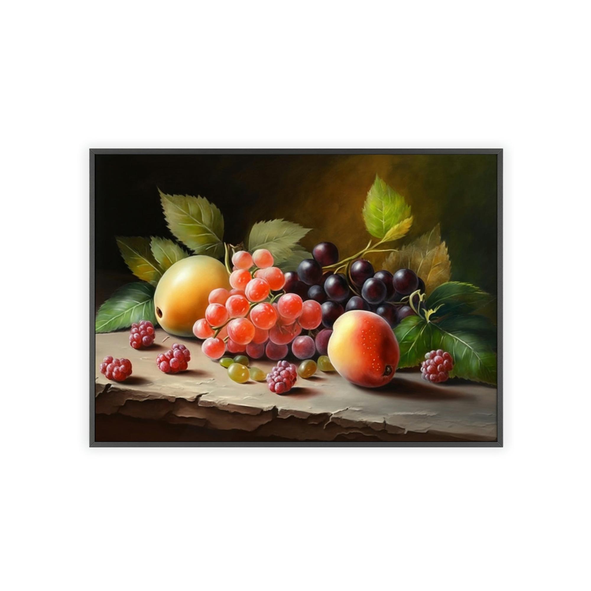Fruits Fruity Delight: A Natural Canvas Wall Art Poster with Vibrant Fruits