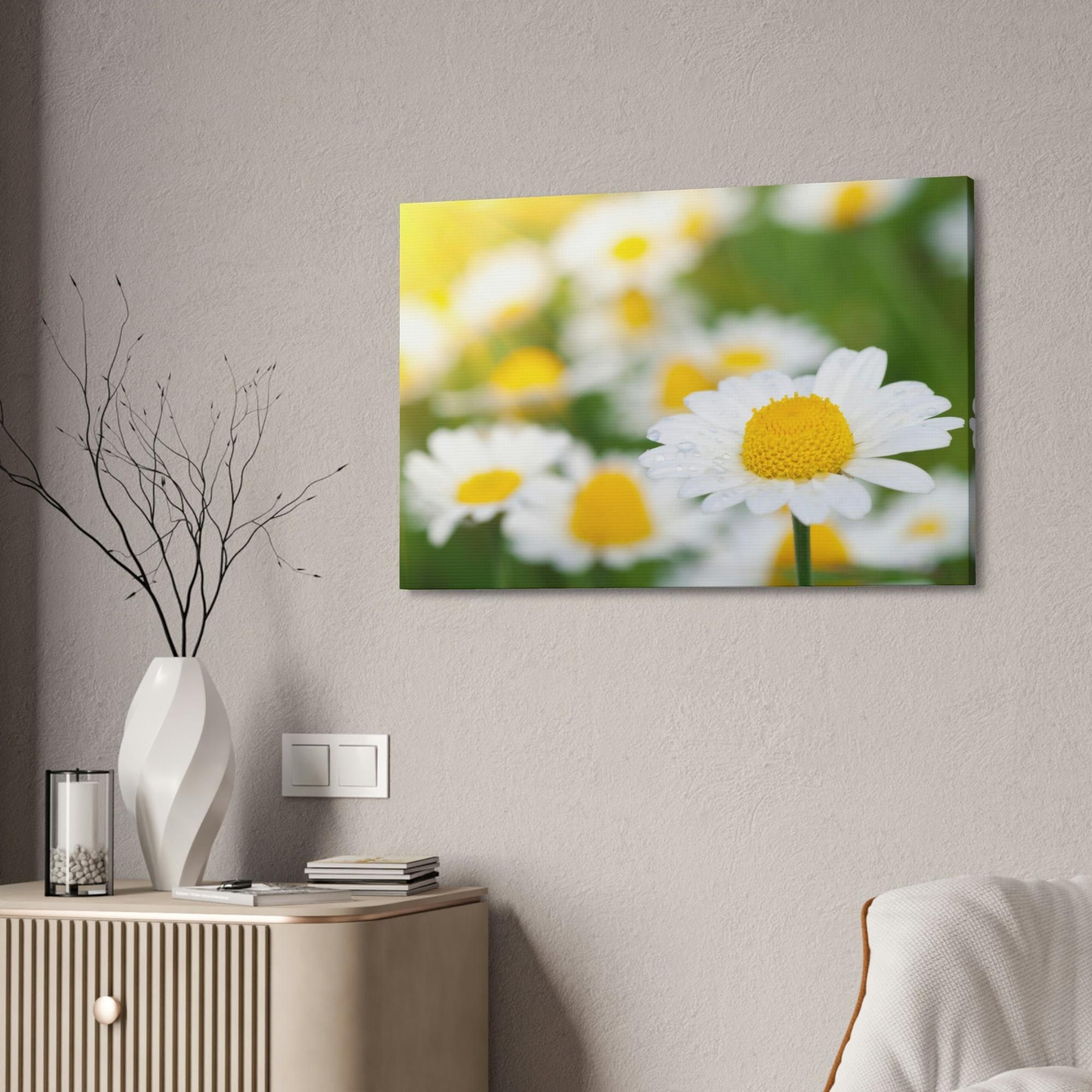 Daisies Dazzling Daisies: Captivating Artwork on Natural Canvas & Posters