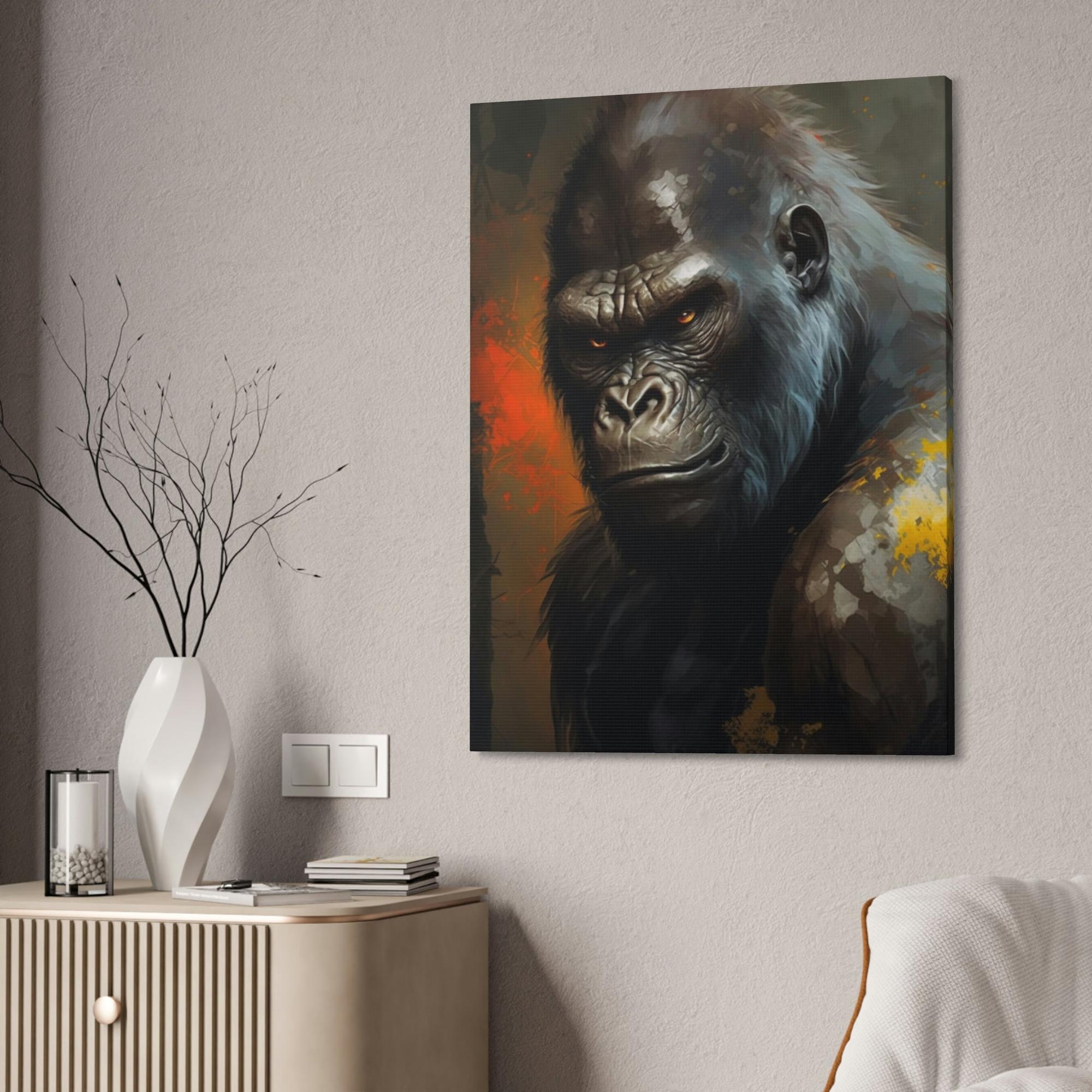 Gorillas Guardian of the Forest: Canvas Artwork of Gorilla in the Wild