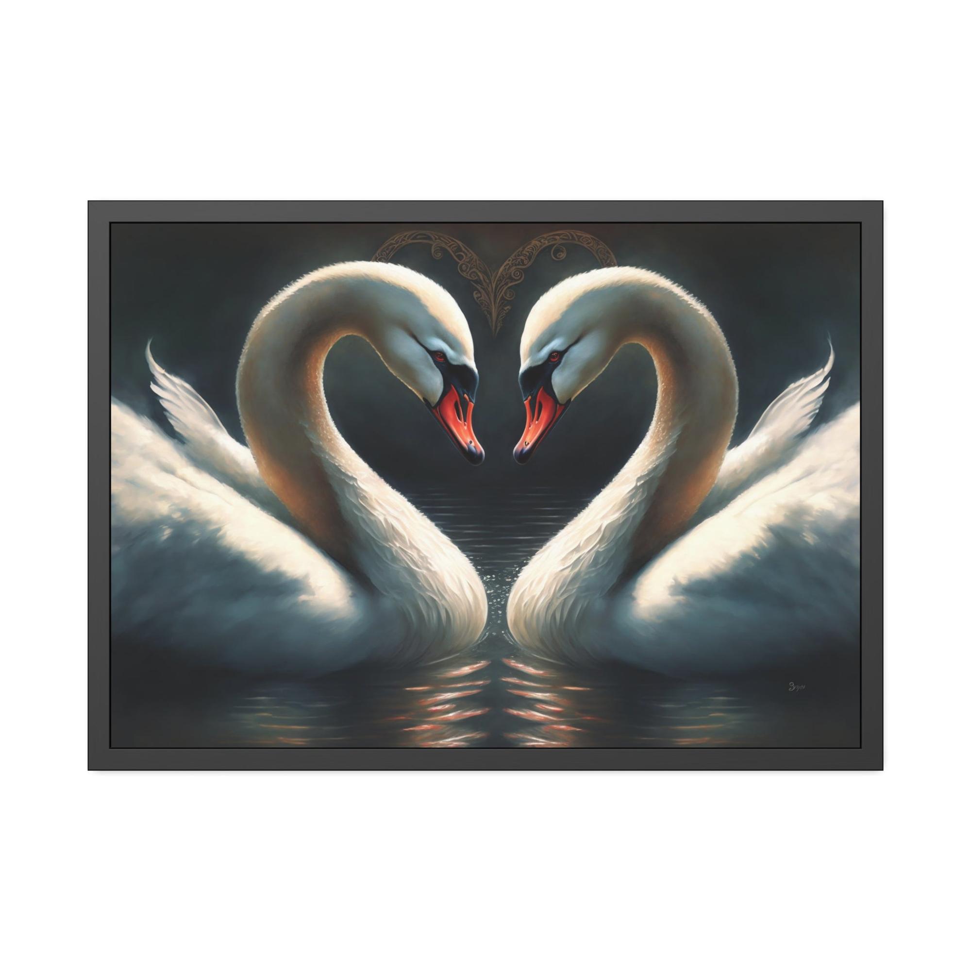 Swans Natural Canvas & Poster Print of Swans in a Calm Setting