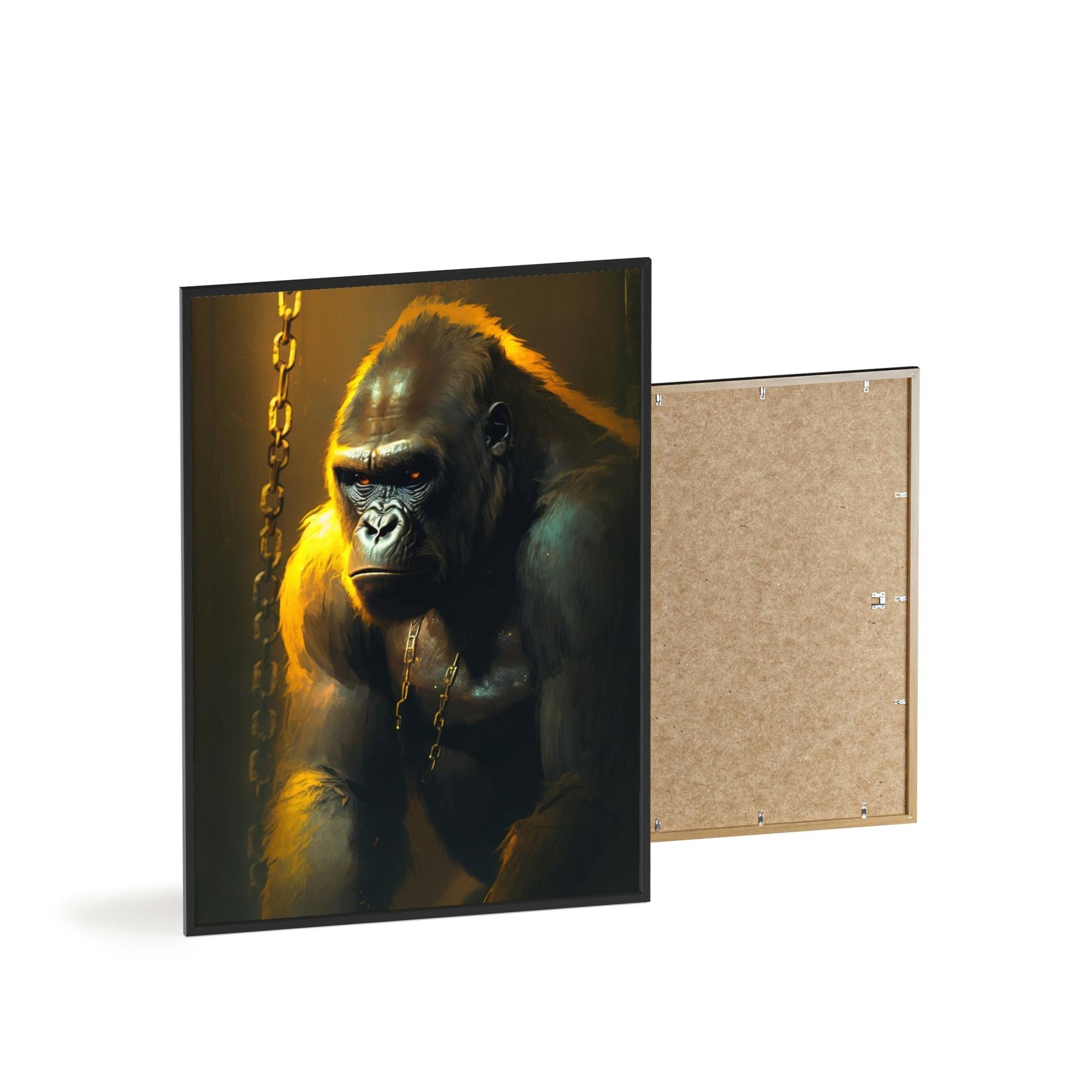 Gorillas Jungle Majesty: Gorilla Canvas Artwork in Natural Habitat