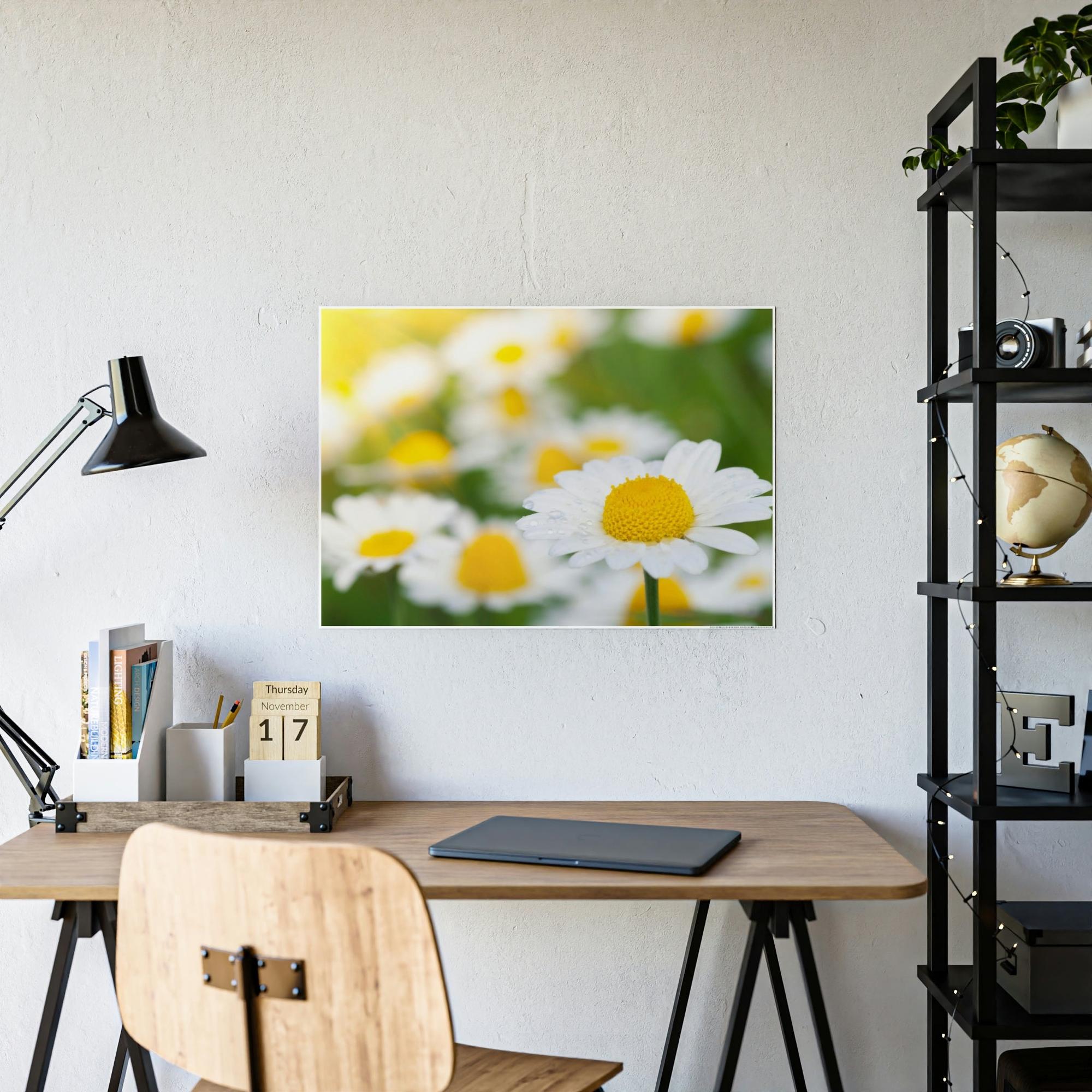 Daisies Dazzling Daisies: Captivating Artwork on Natural Canvas & Posters