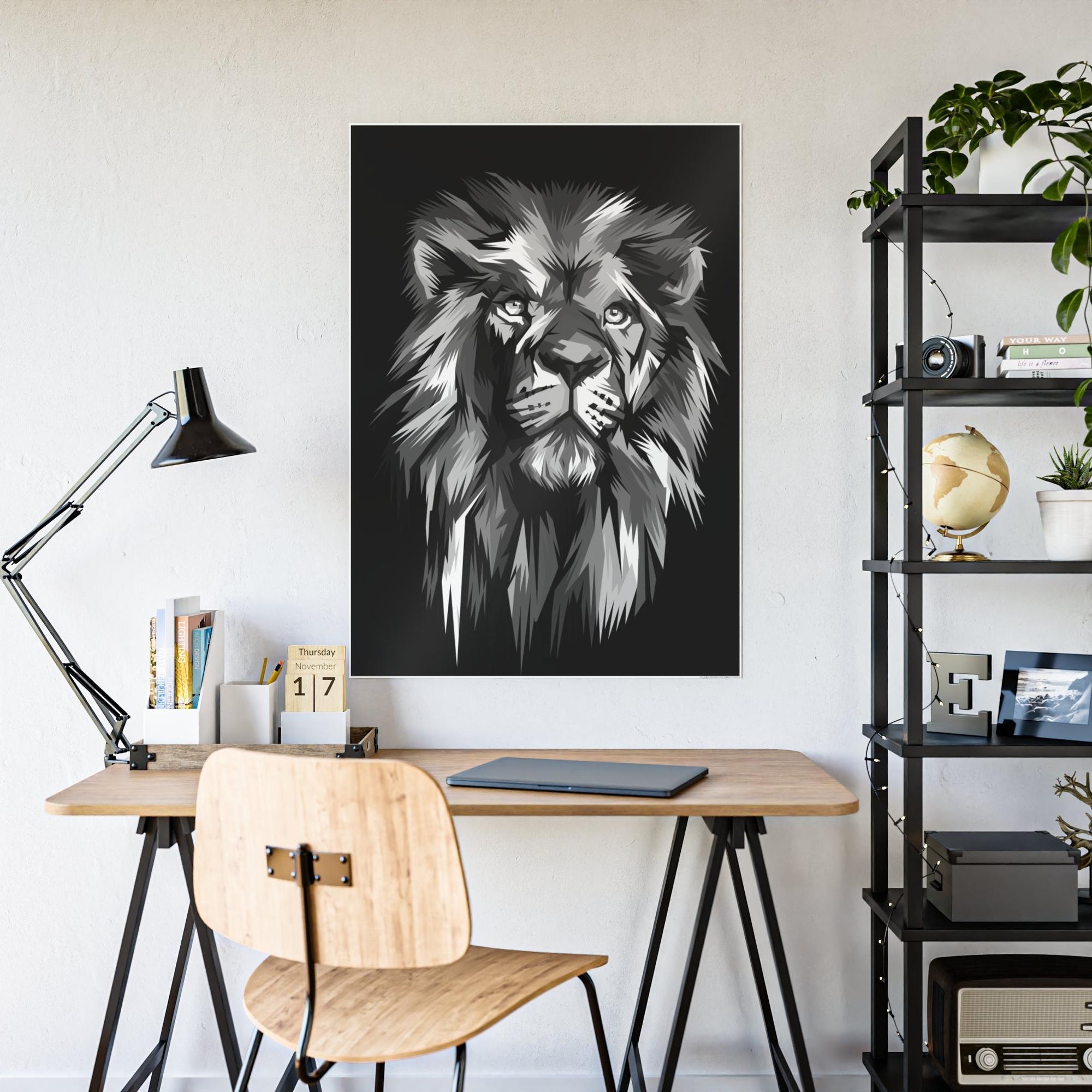 Lions The Lion's Crown: Framed Poster of the King of the Jungle