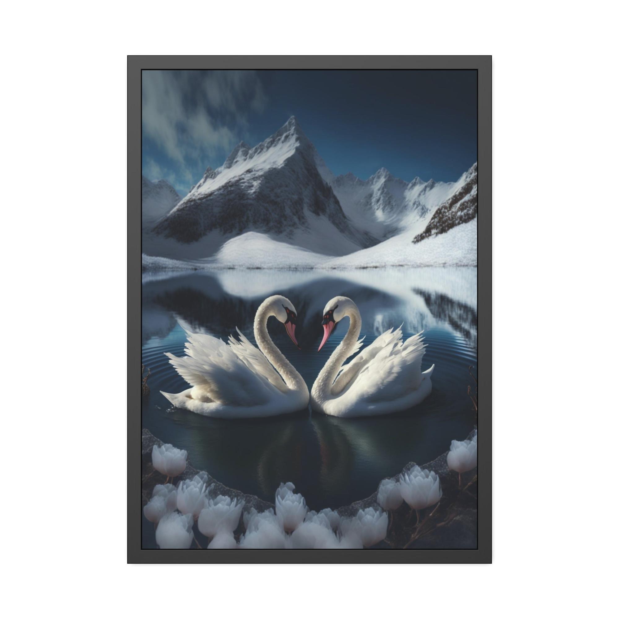 Swans Swan Lake Symphony: Natural Canvas Print of Swans in a Scenic Lake