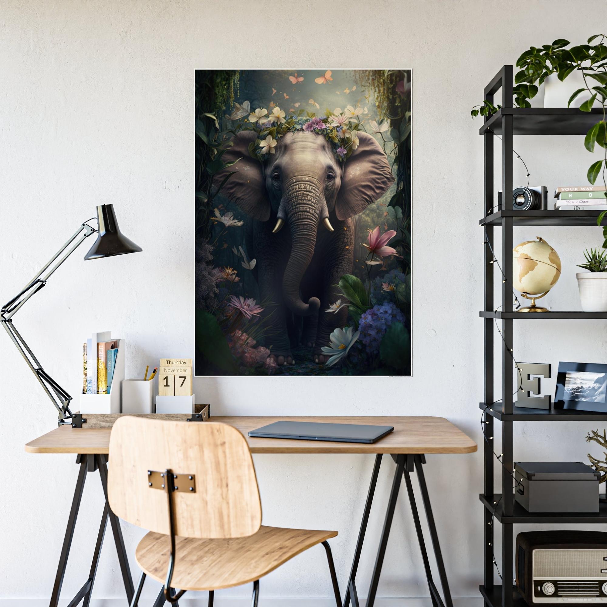 Elephants Elephant Dreams: Natural Canvas Print for Bedroom Decor