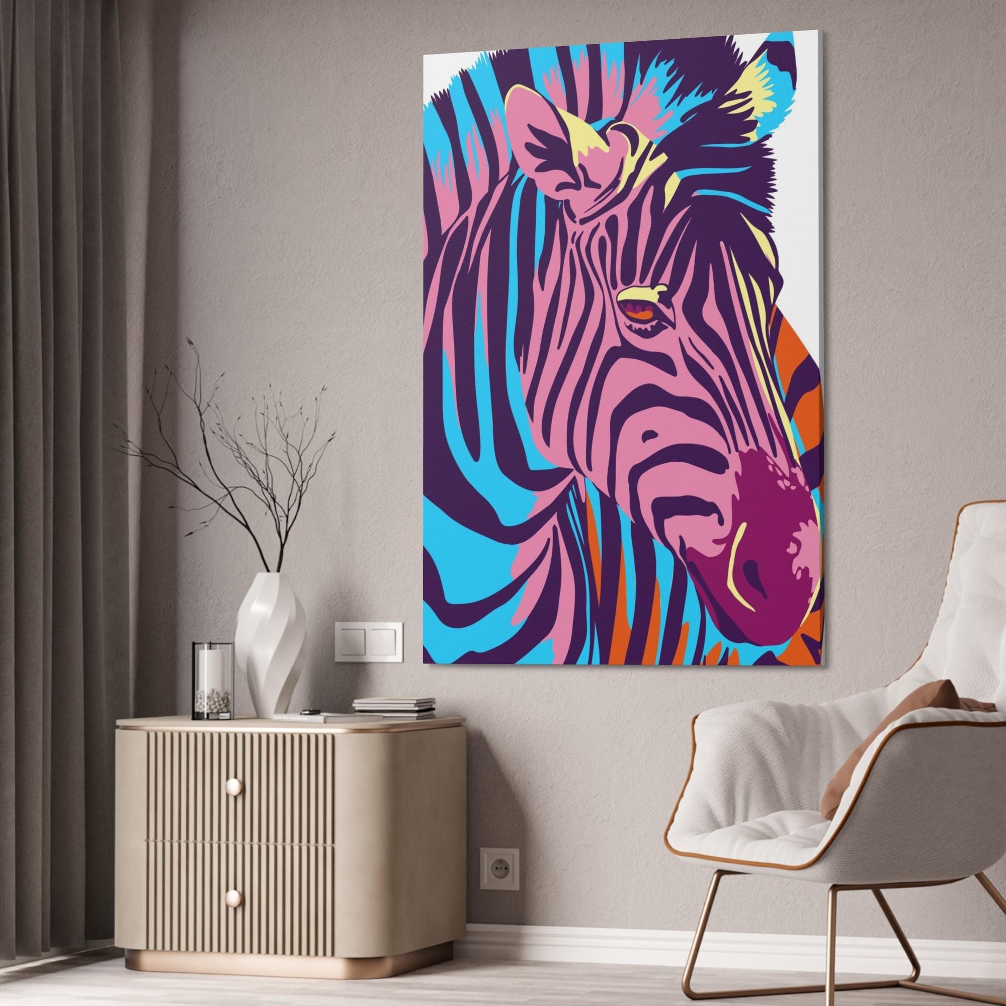 Zebras Sleek and Striking: Zebra Print on Framed Poster