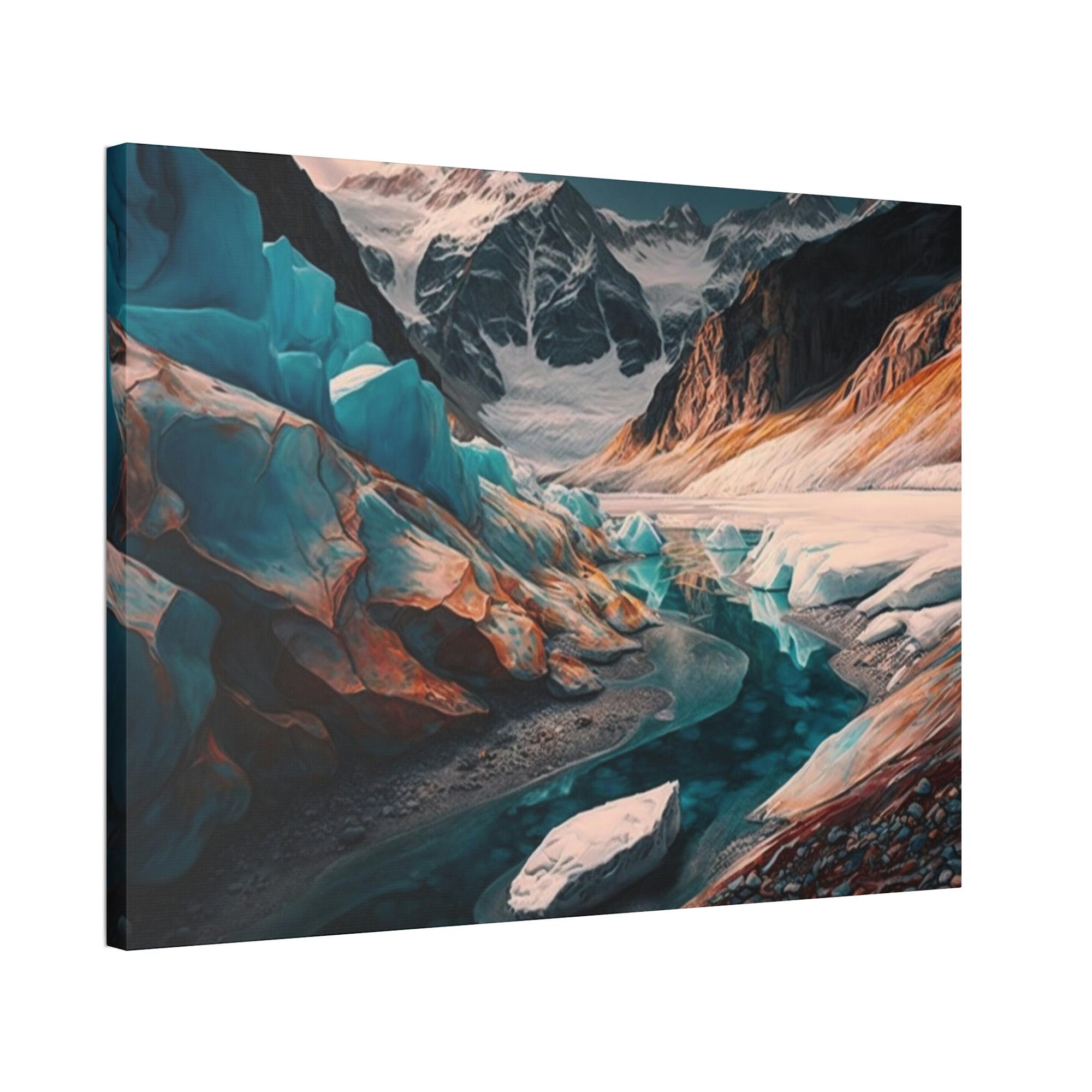 Glacier Nature's Frozen Symphony: Canvas Print of a Magnificent Glacier Landscape Art