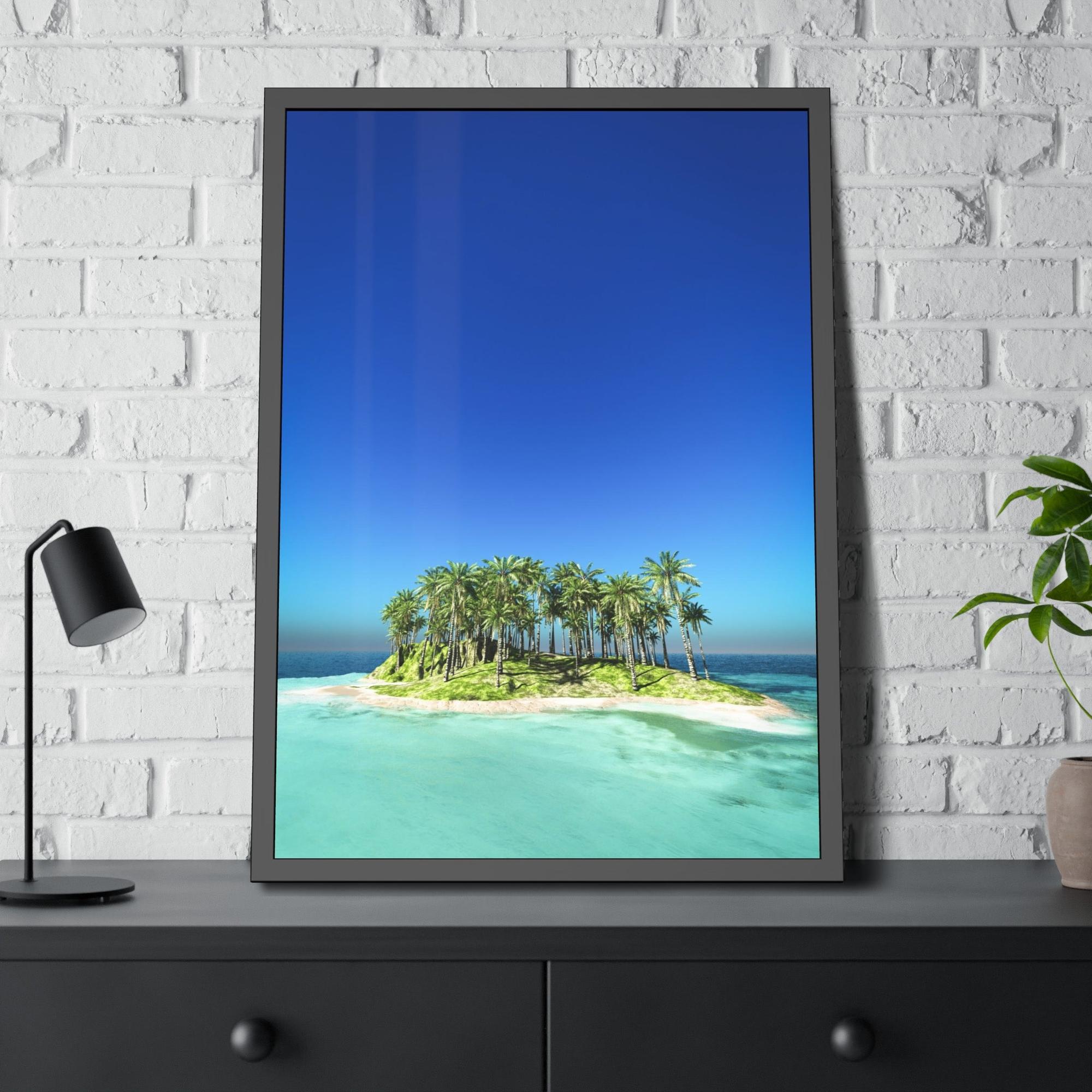 Island Beach Coastal Charm: Print on Canvas of a Beautiful Beach on an Island