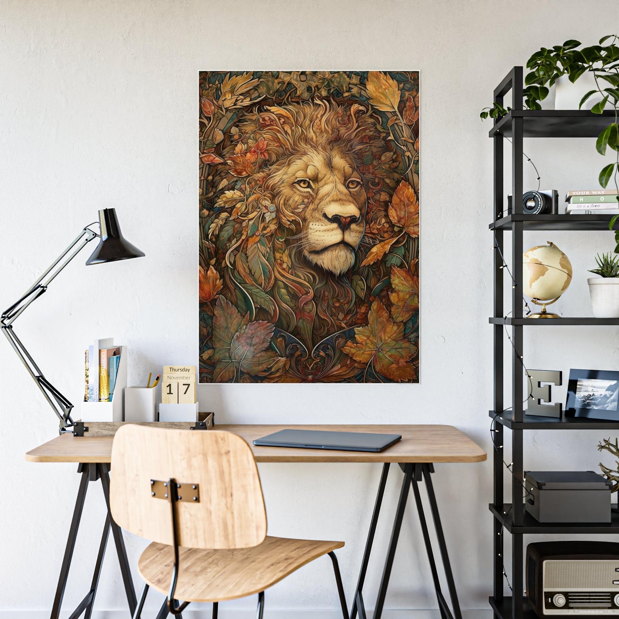Lions Roaring Beauty: Natural Canvas Print of the Magnificent Lion